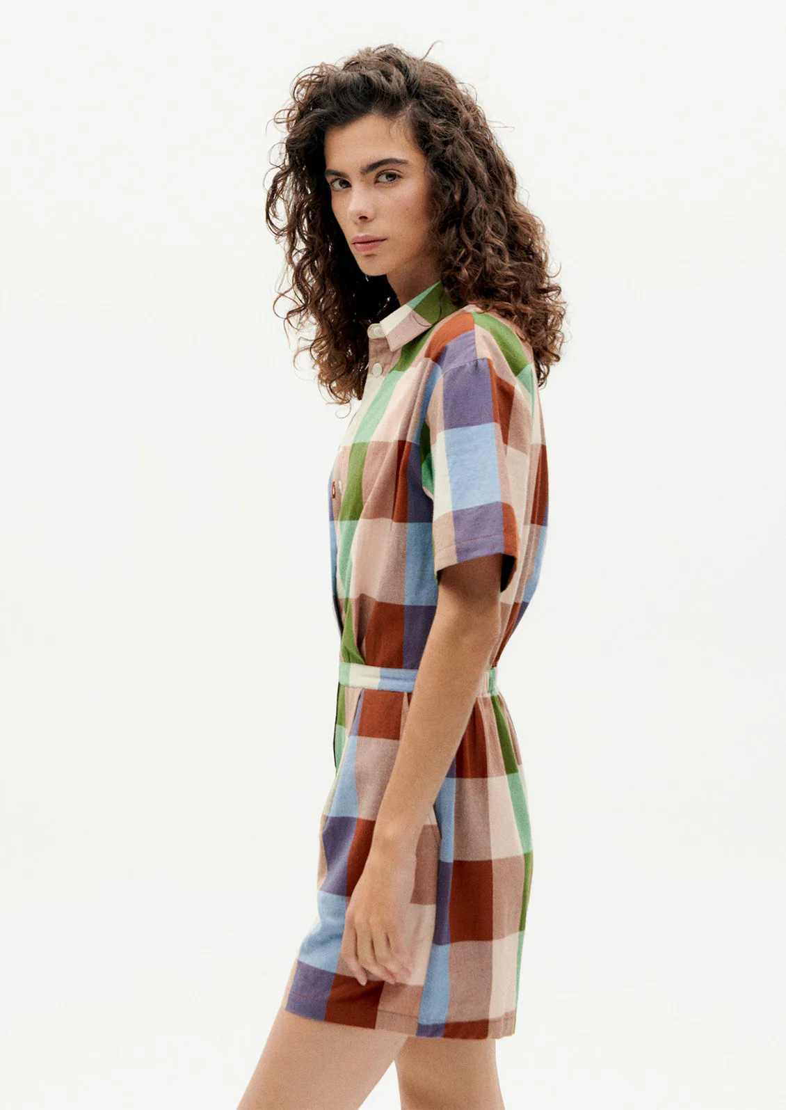 Agata Jumpsuit in Multicolor Madras - Image 2