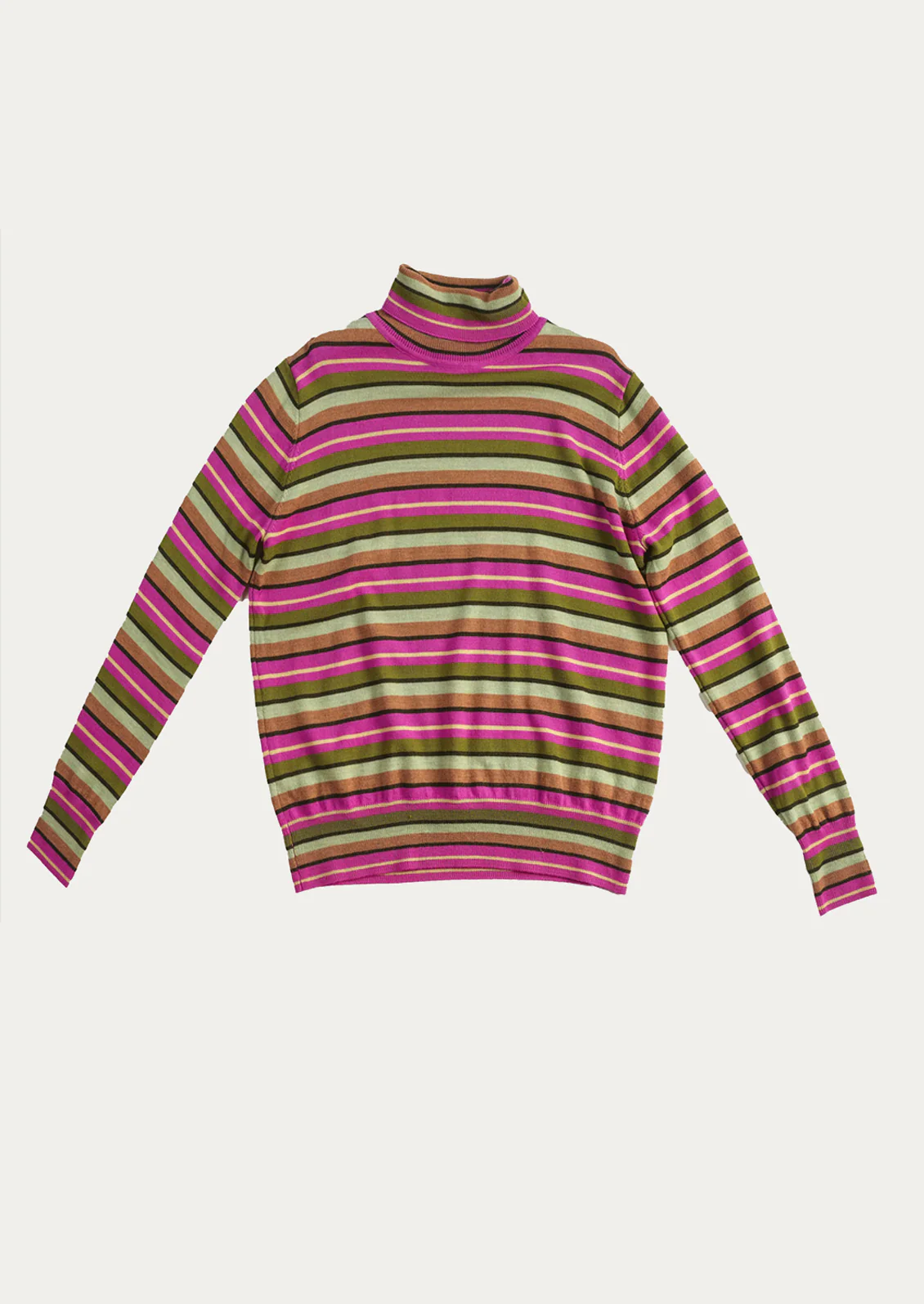 Berry Striped Merino Turtleneck - Image 2