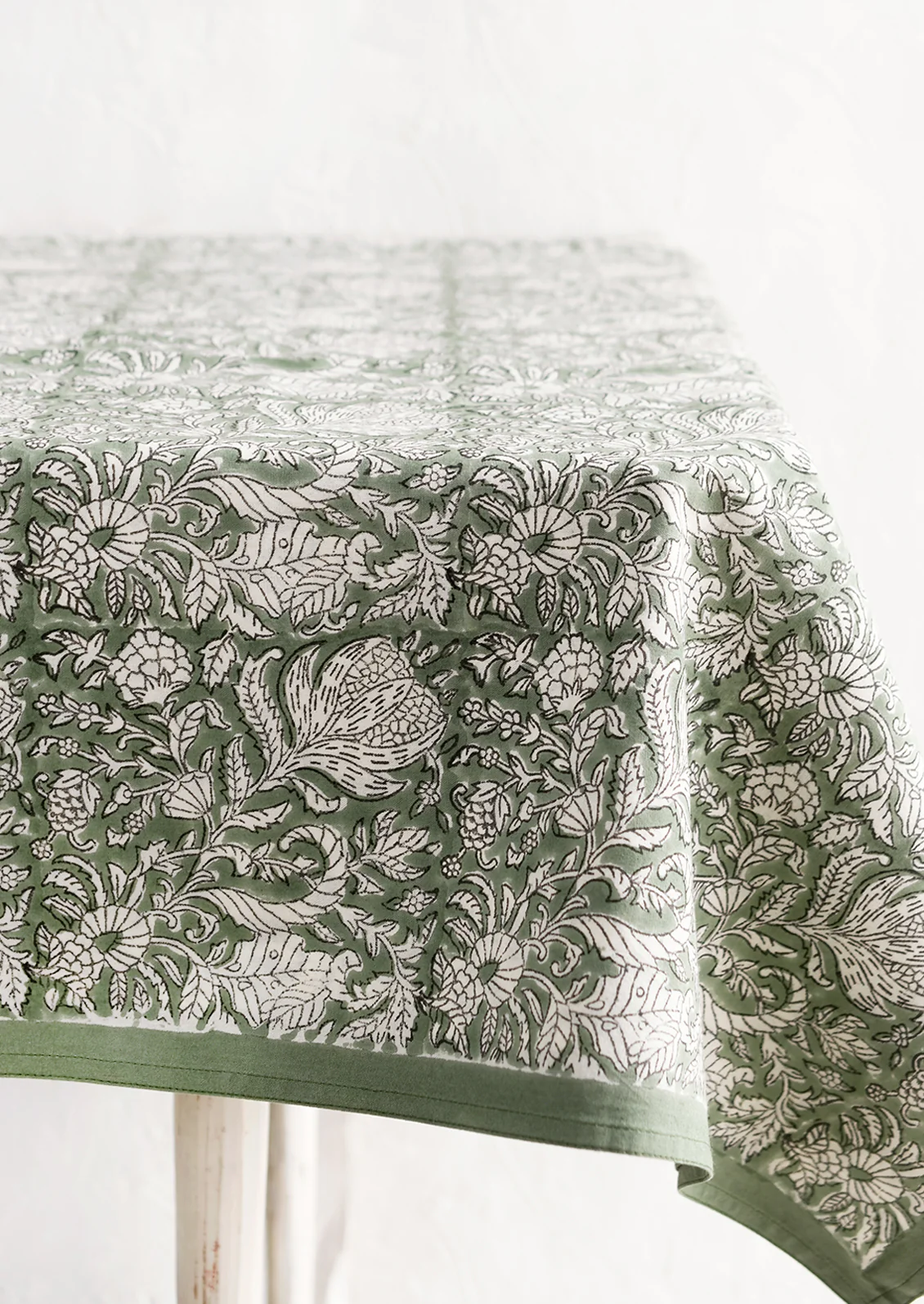 Block Print Floral Tablecloth - Image 3