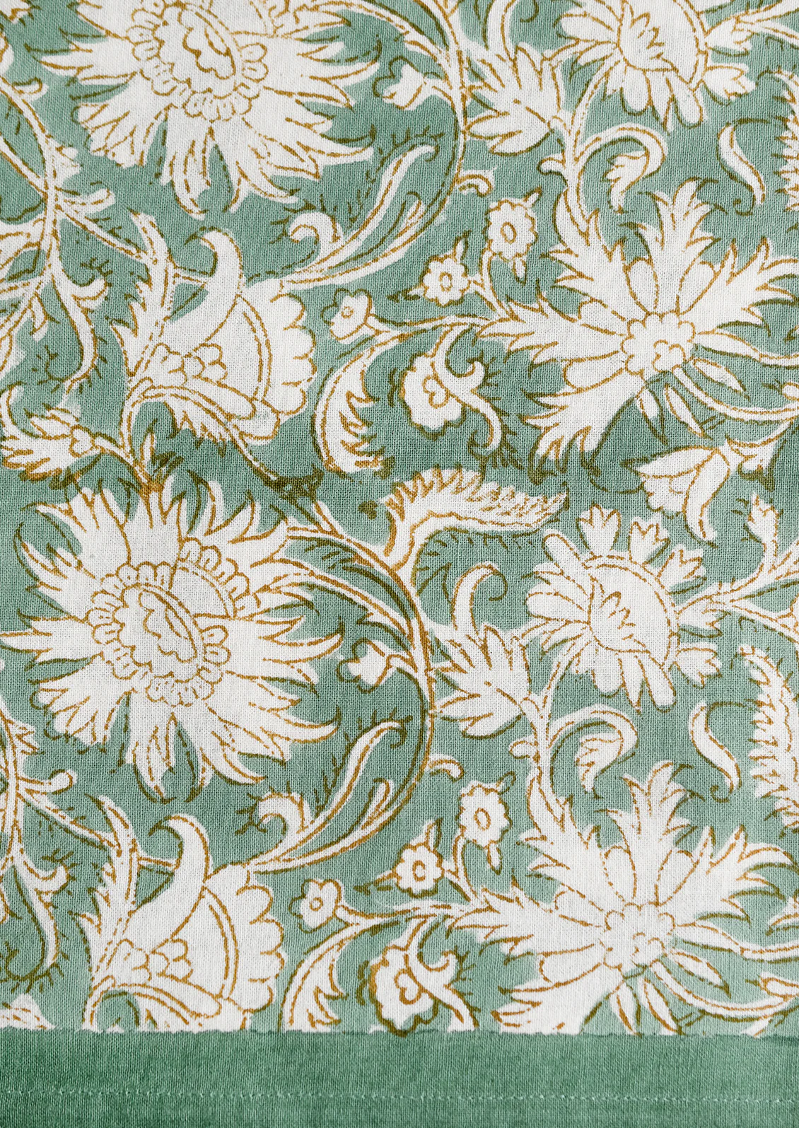 Block Print Floral Tablecloth - Image 5