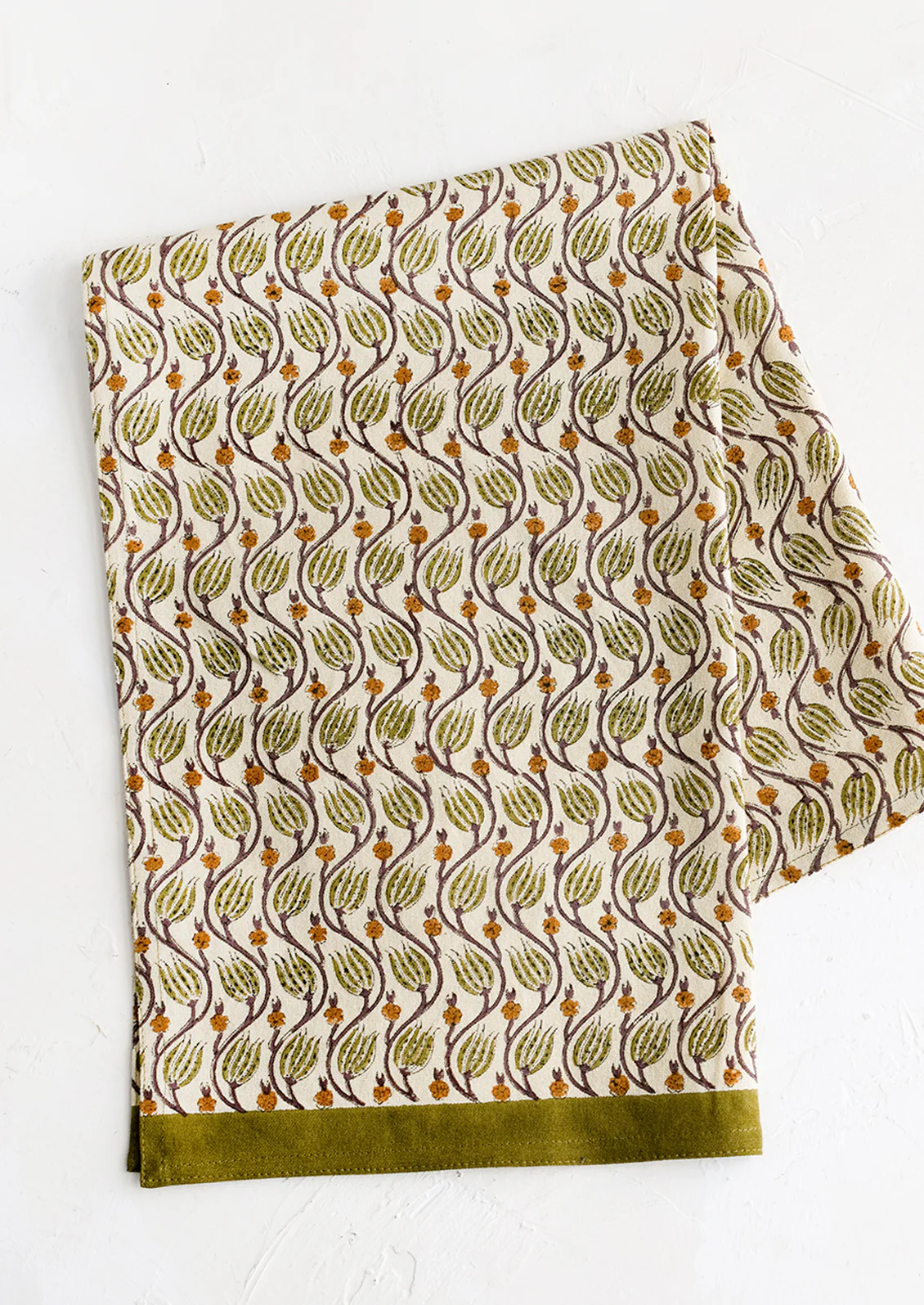 Floral Block Print Tea Towel - Image 5