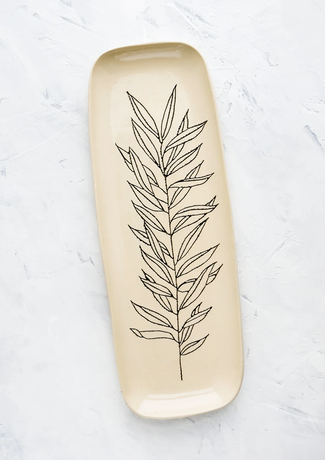 Botanical Oblong Ceramic Platter - Image 4