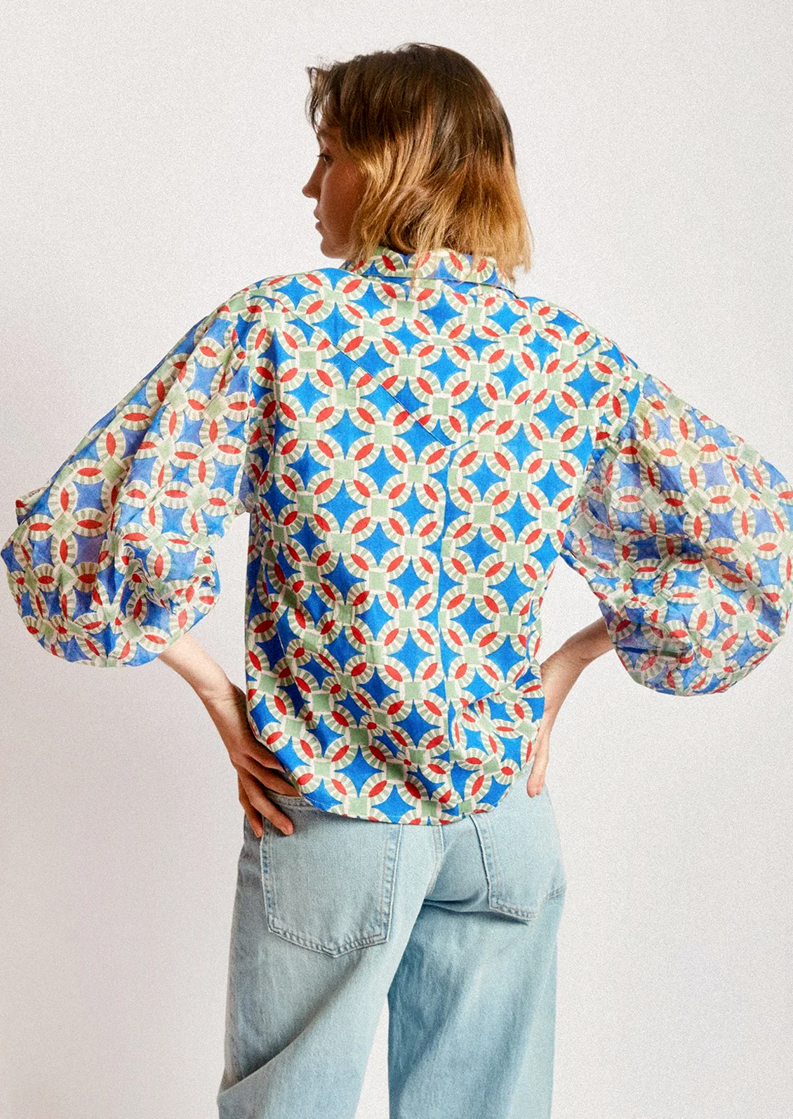 Camila Block Print Blouse