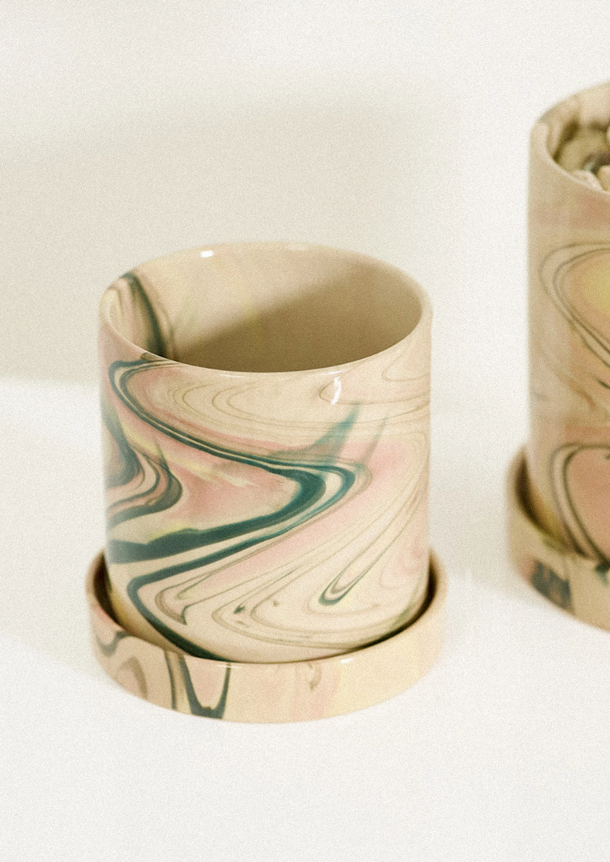Gouache Swirl Ceramic Planter - Image 4