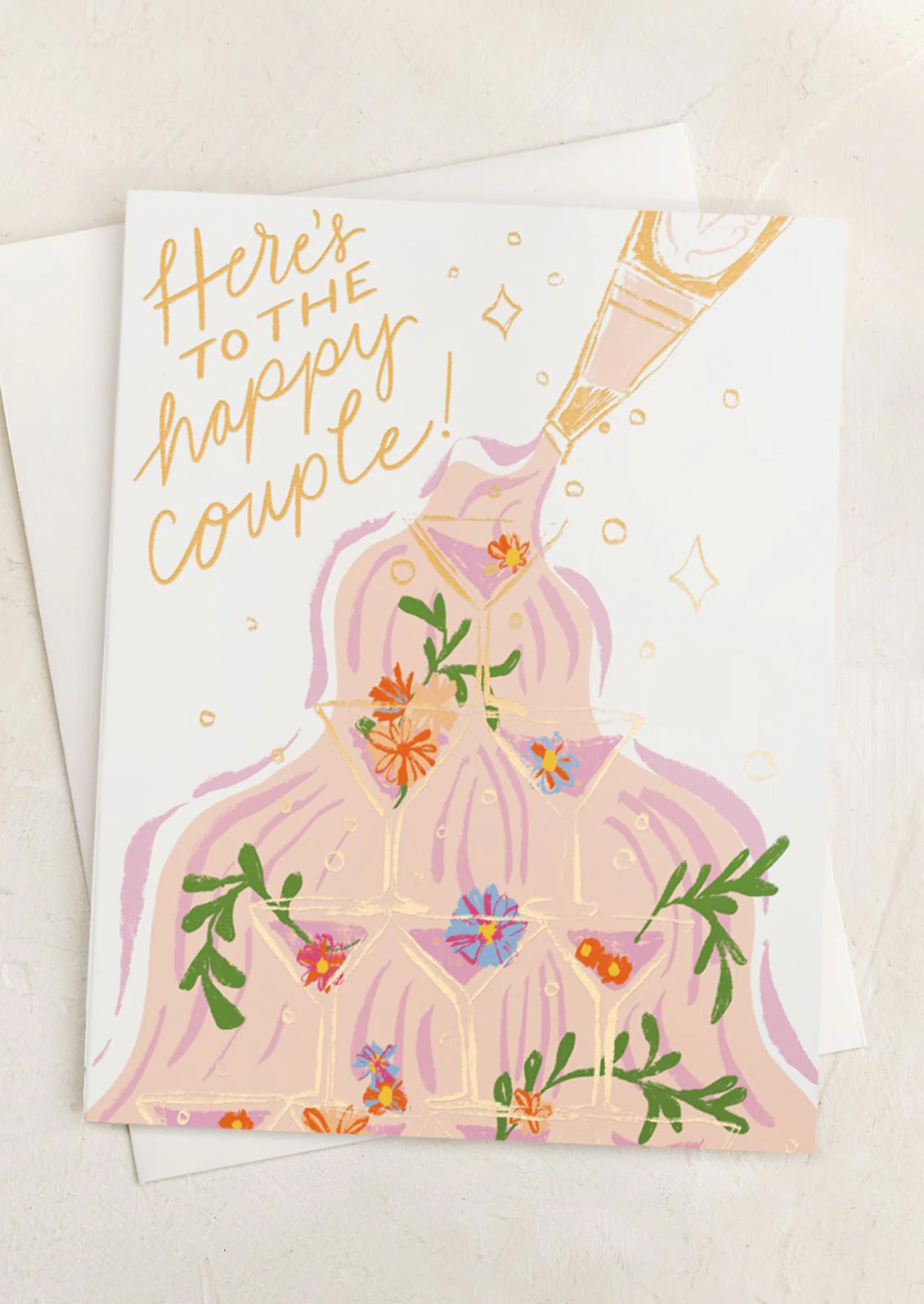 Champagne Fountain Wedding Card