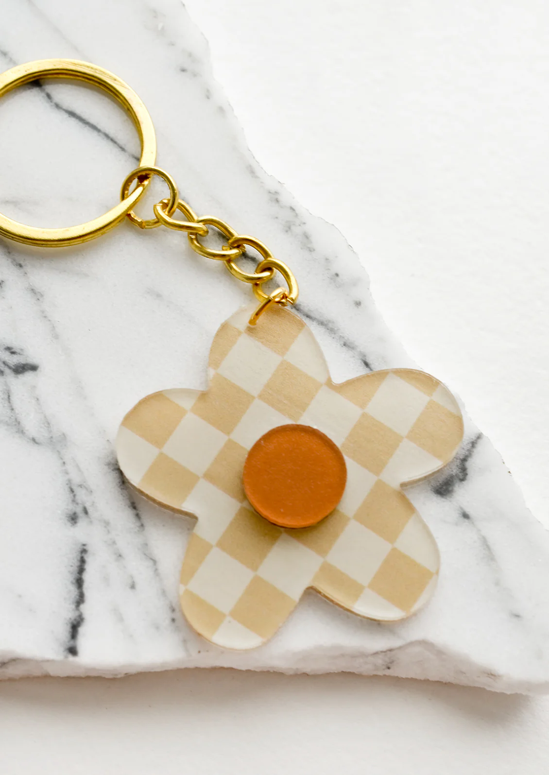 Checkered Daisy Keychain - Image 3