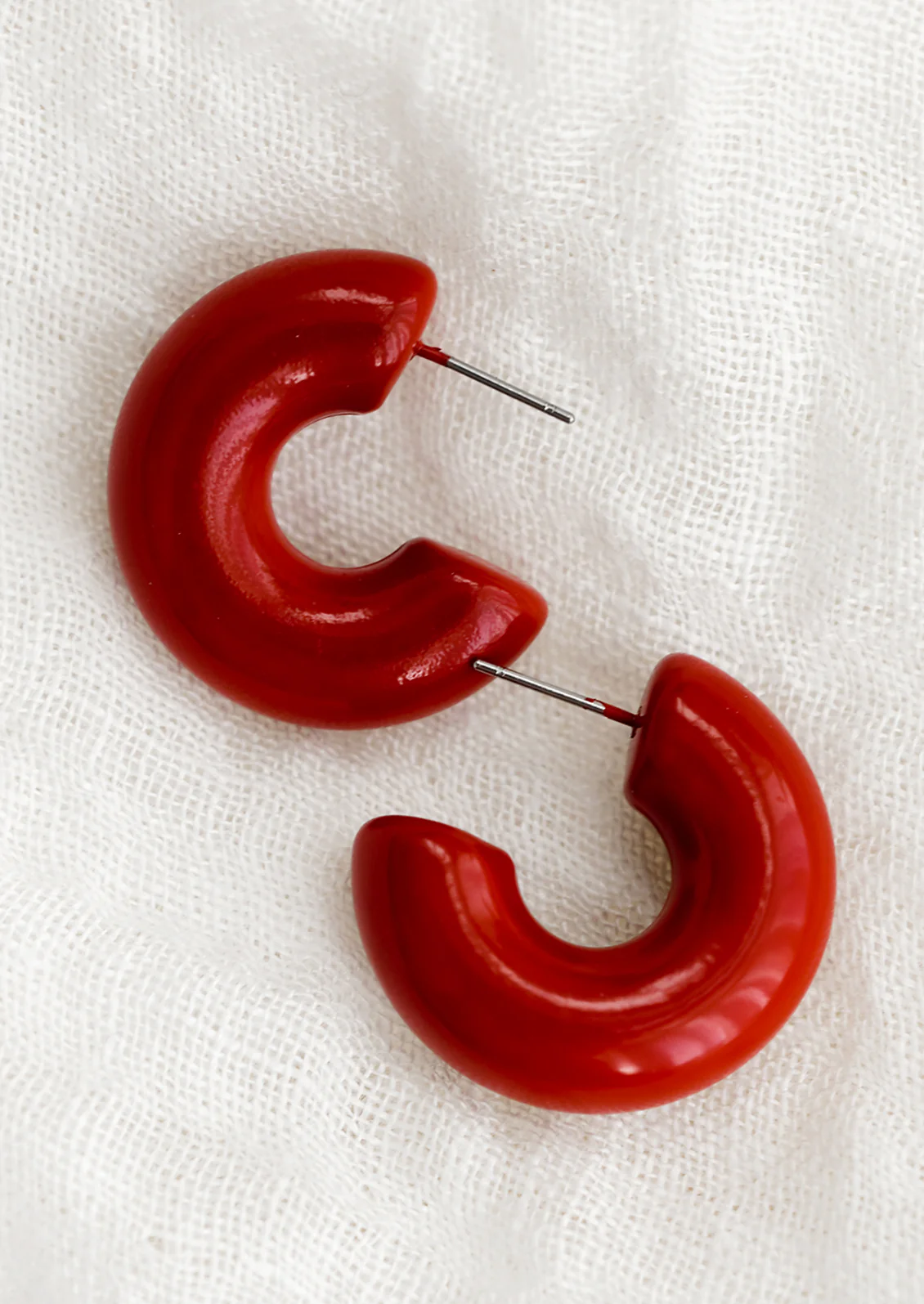 Chunky Gloss Hoop Earrings - Image 3