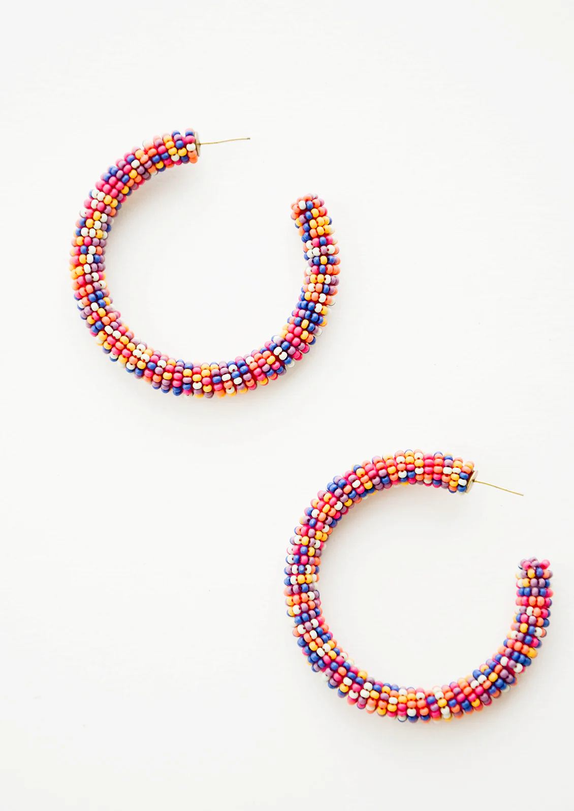 Confetti Beaded Hoop Earrings