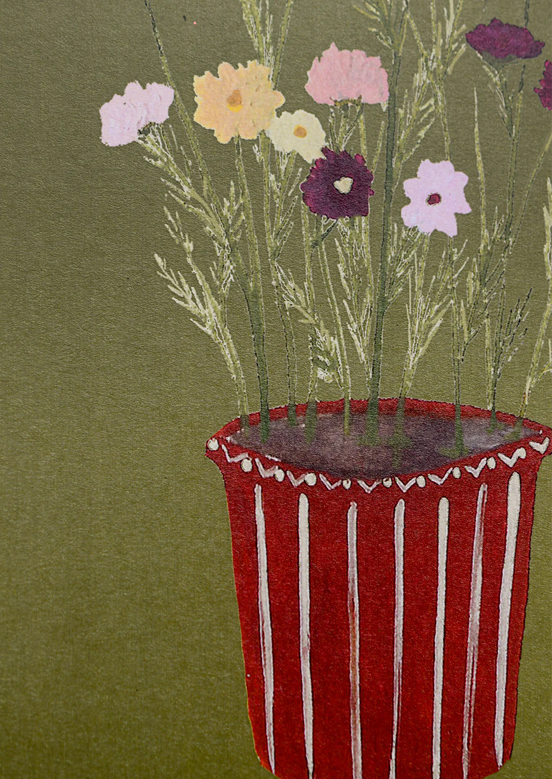 Cosmos in Striped Pot Print - Image 3