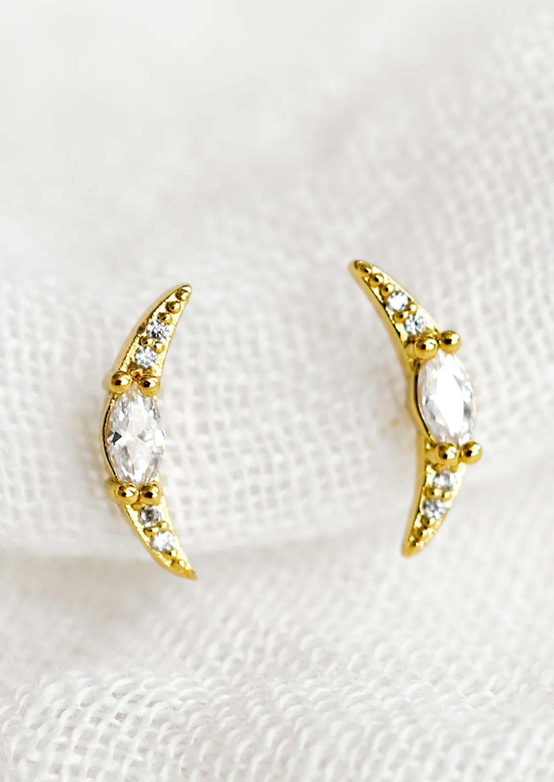 Crescent Stud Earrings