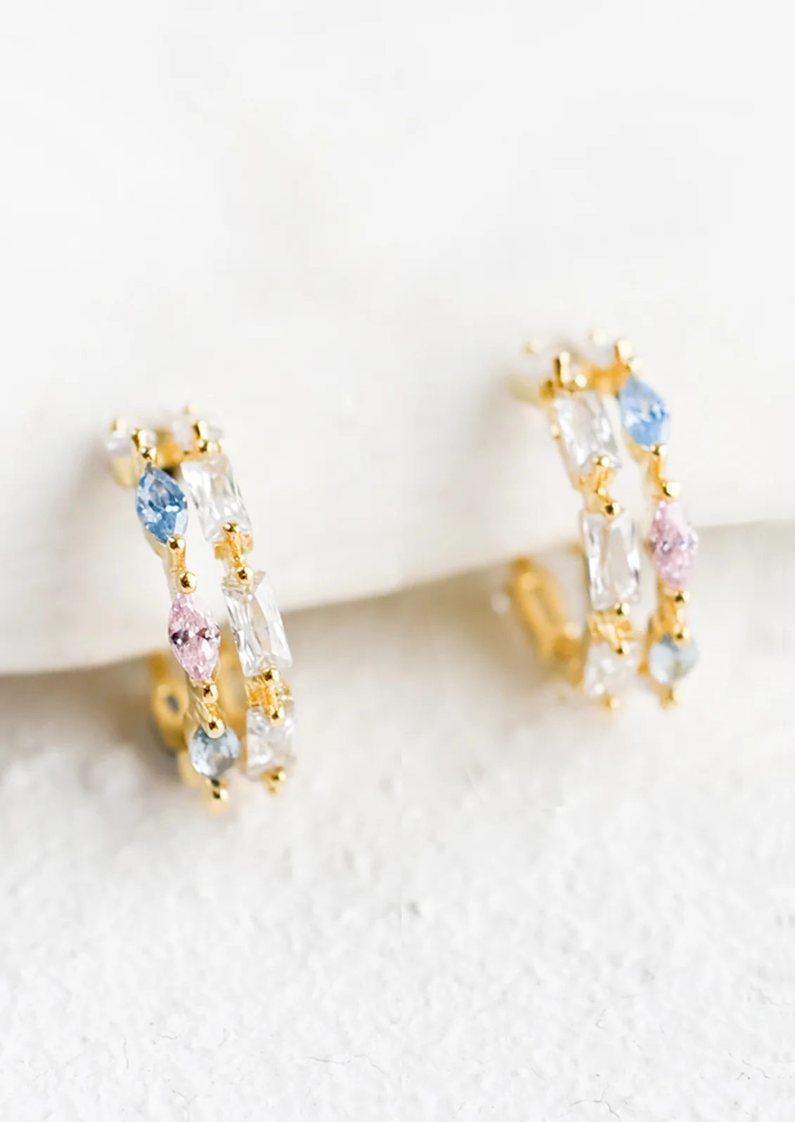 Crystal Duo Hoop Earrings - Image 2