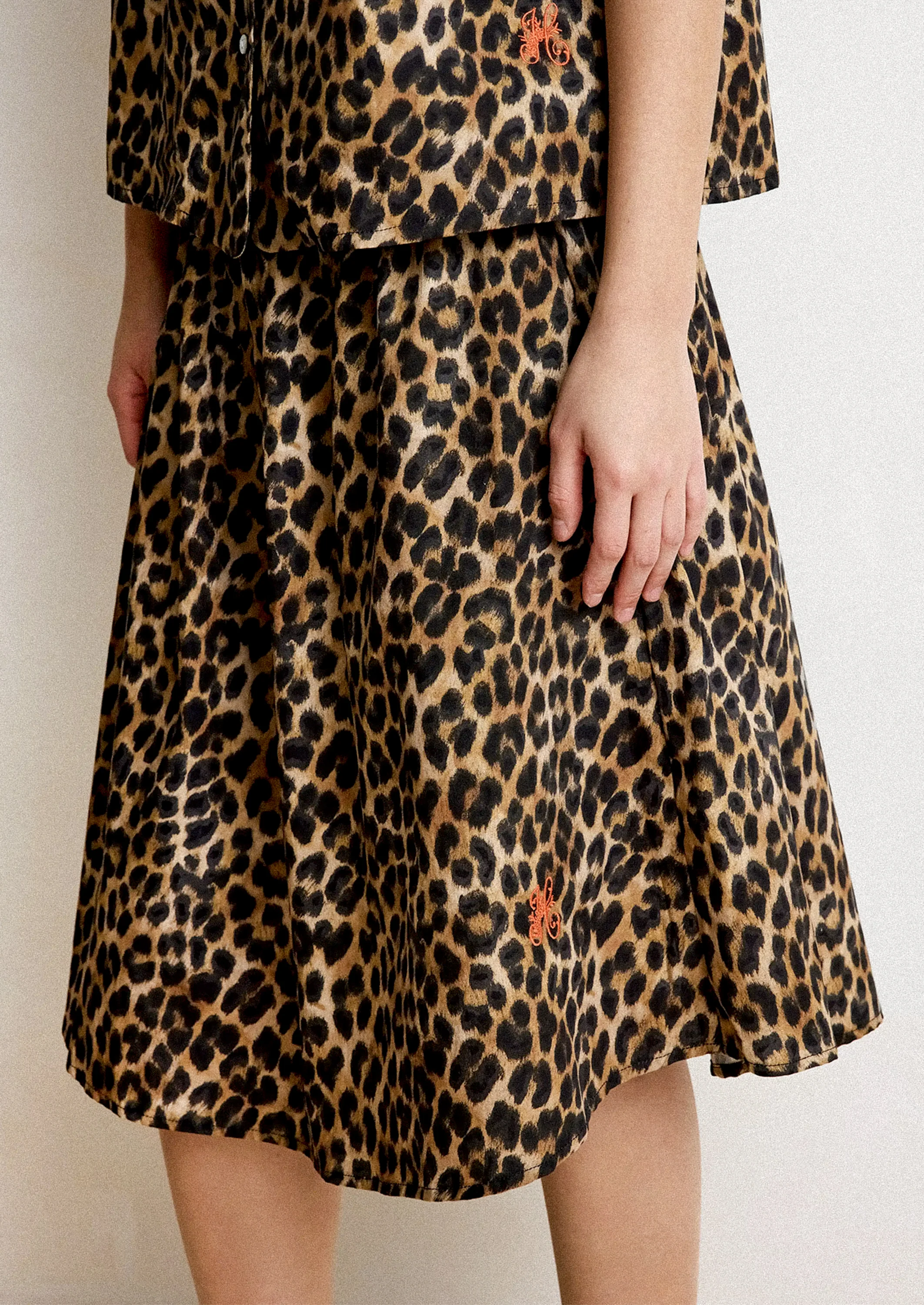 Daisy Leopard Slip Skirt