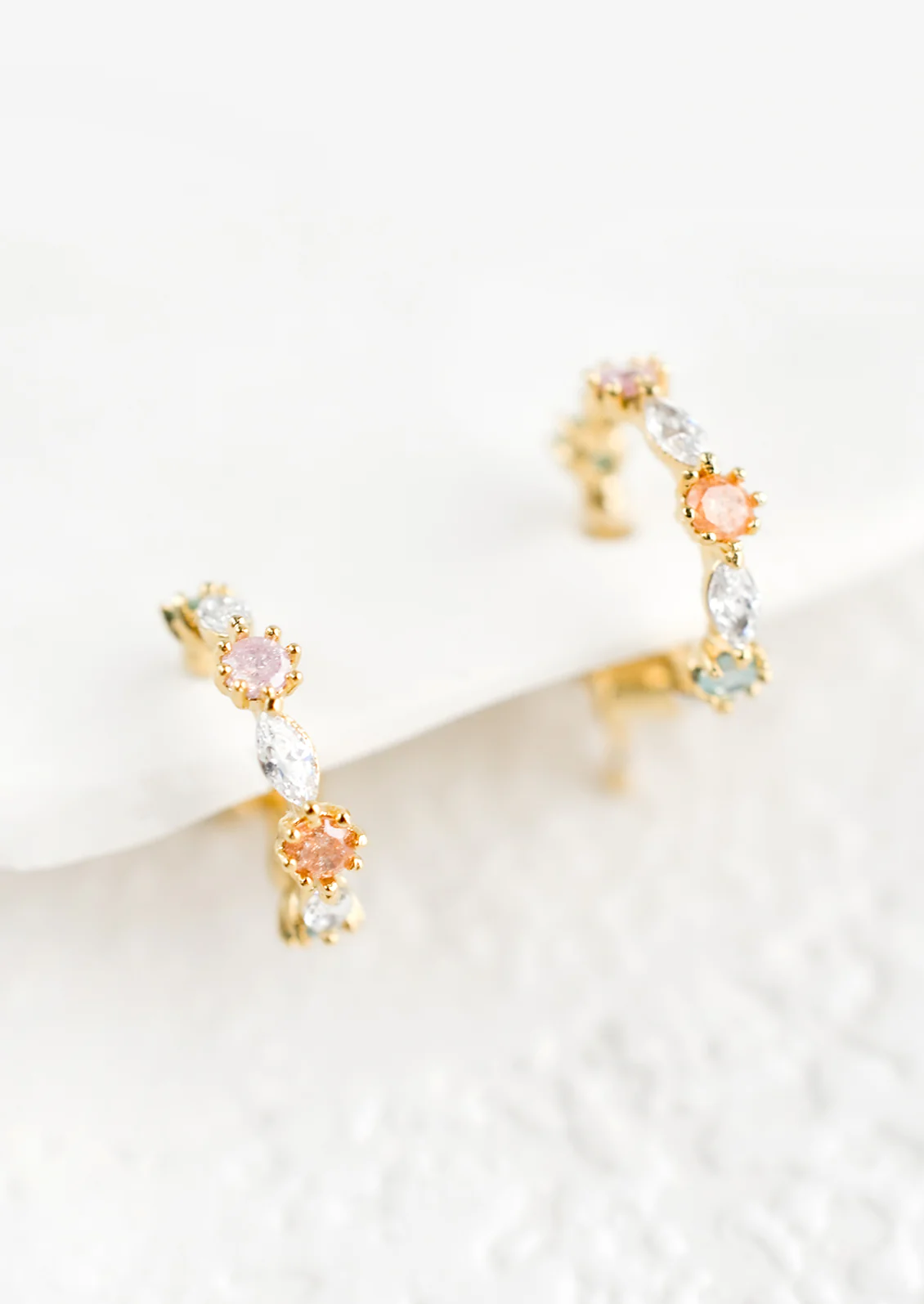 Deco Crystal Huggie Earrings
