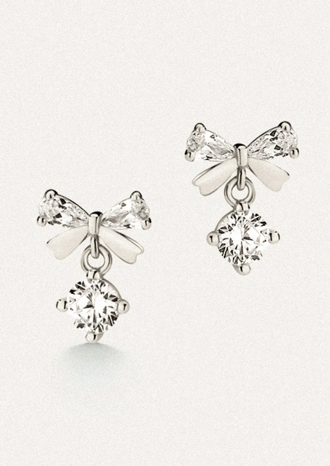 Crystal Bow Stud Earrings