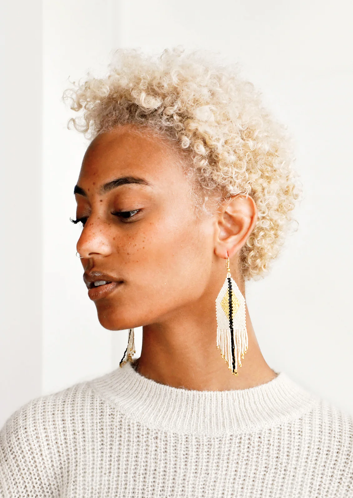 Diamante Beaded Earrings - Image 2