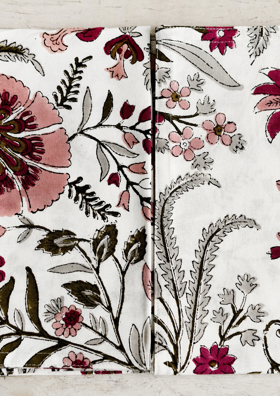 Dianthus Block Print Napkin Set - Image 2