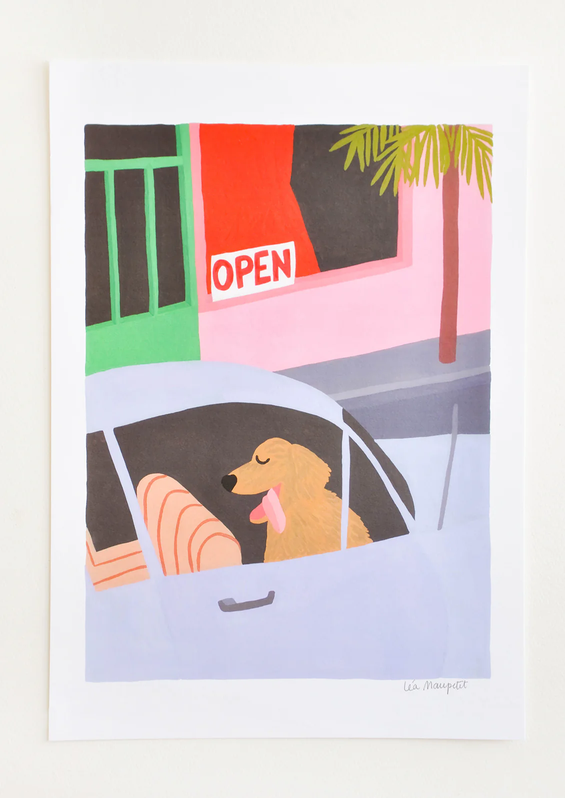 Dog In A Car Print