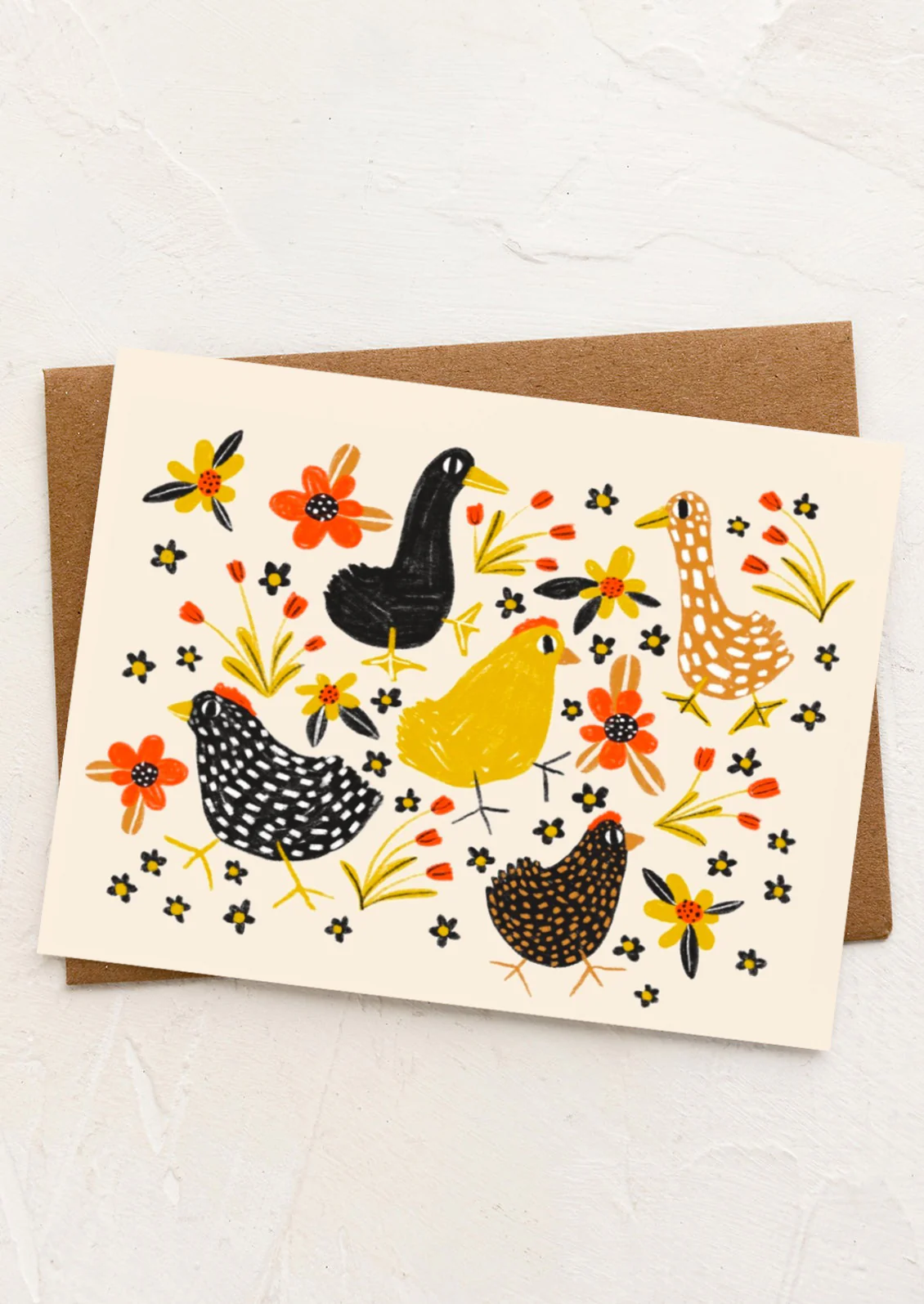 Farm Friends With Flowers Card