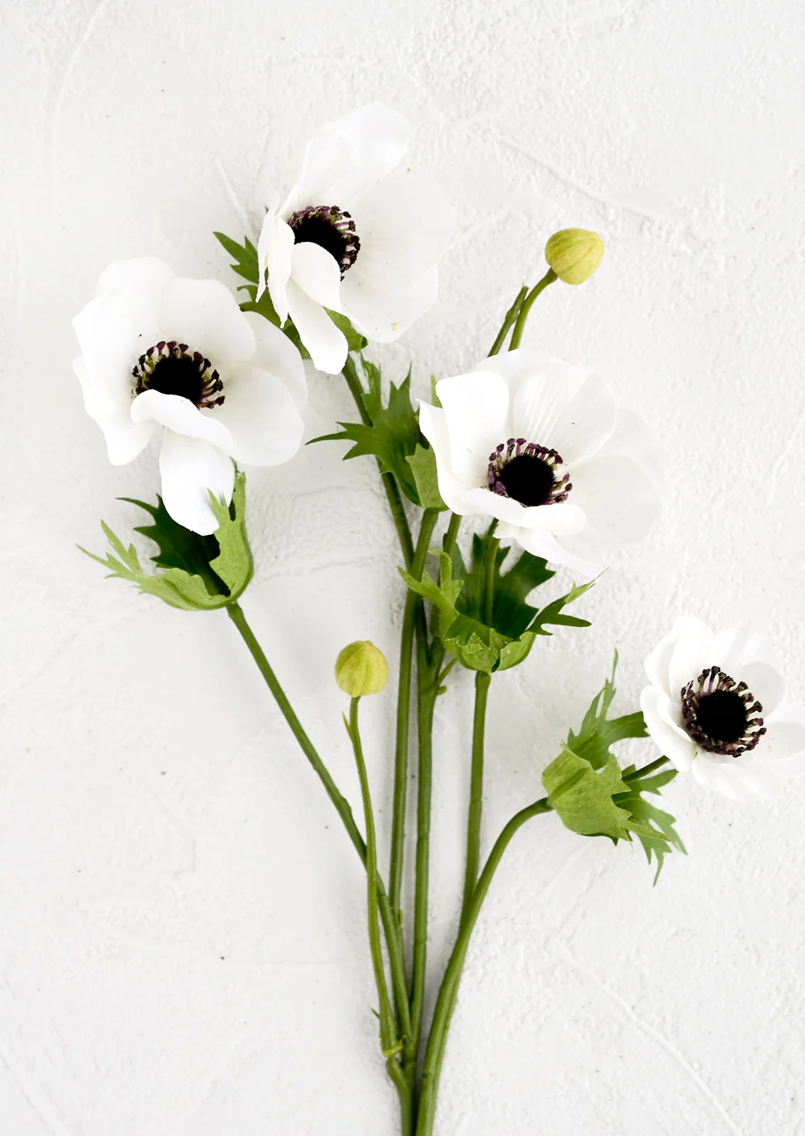Faux White Anemone Spray