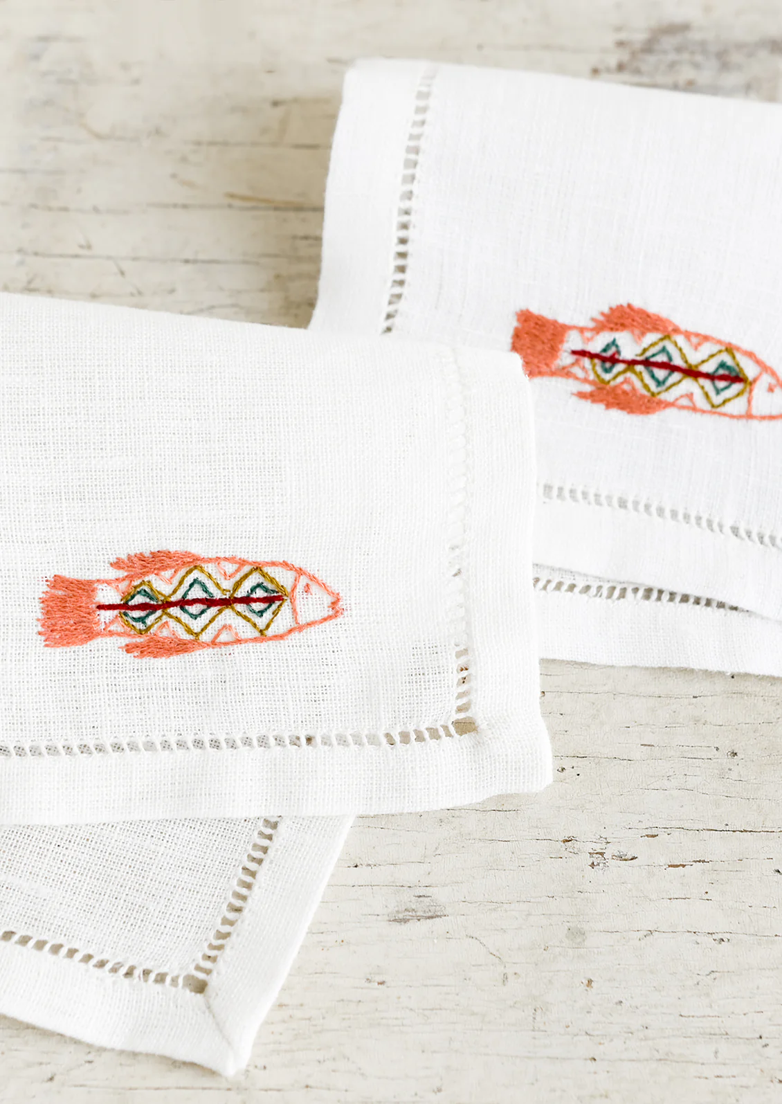 Fish Embroidered Cocktail Napkin - Image 3