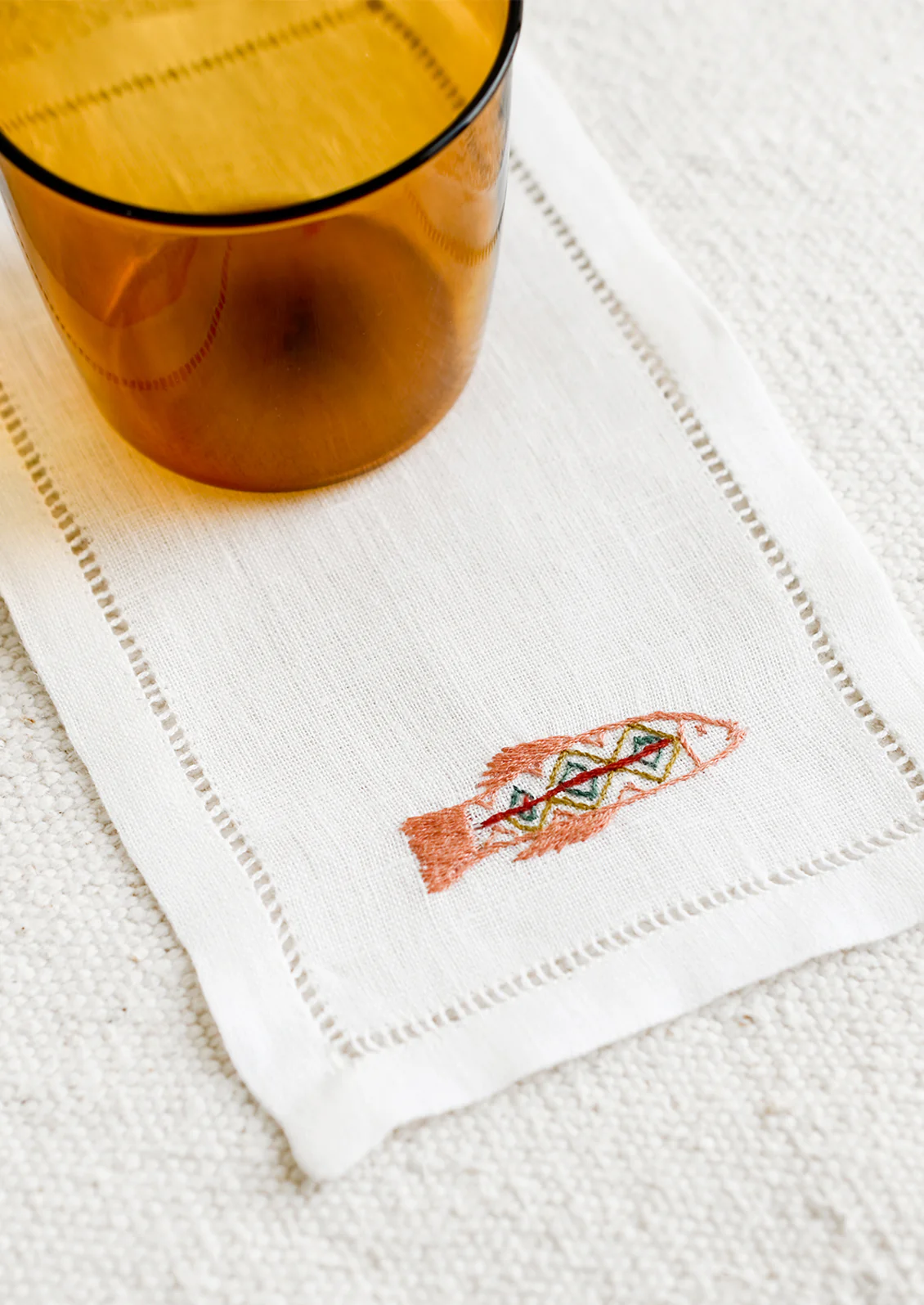 Fish Embroidered Cocktail Napkin - Image 4