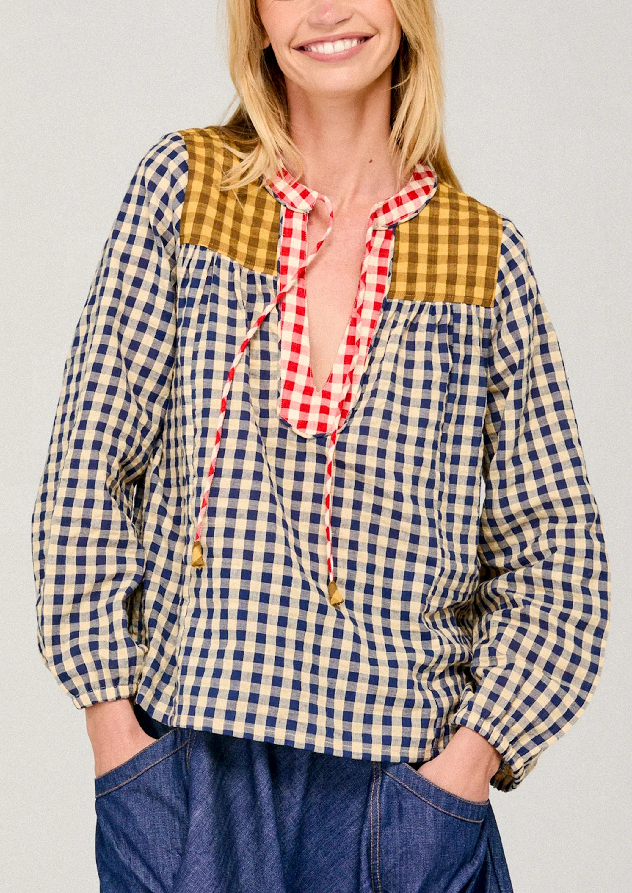 Fleetwood Cotton Gingham Blouse - Image 5
