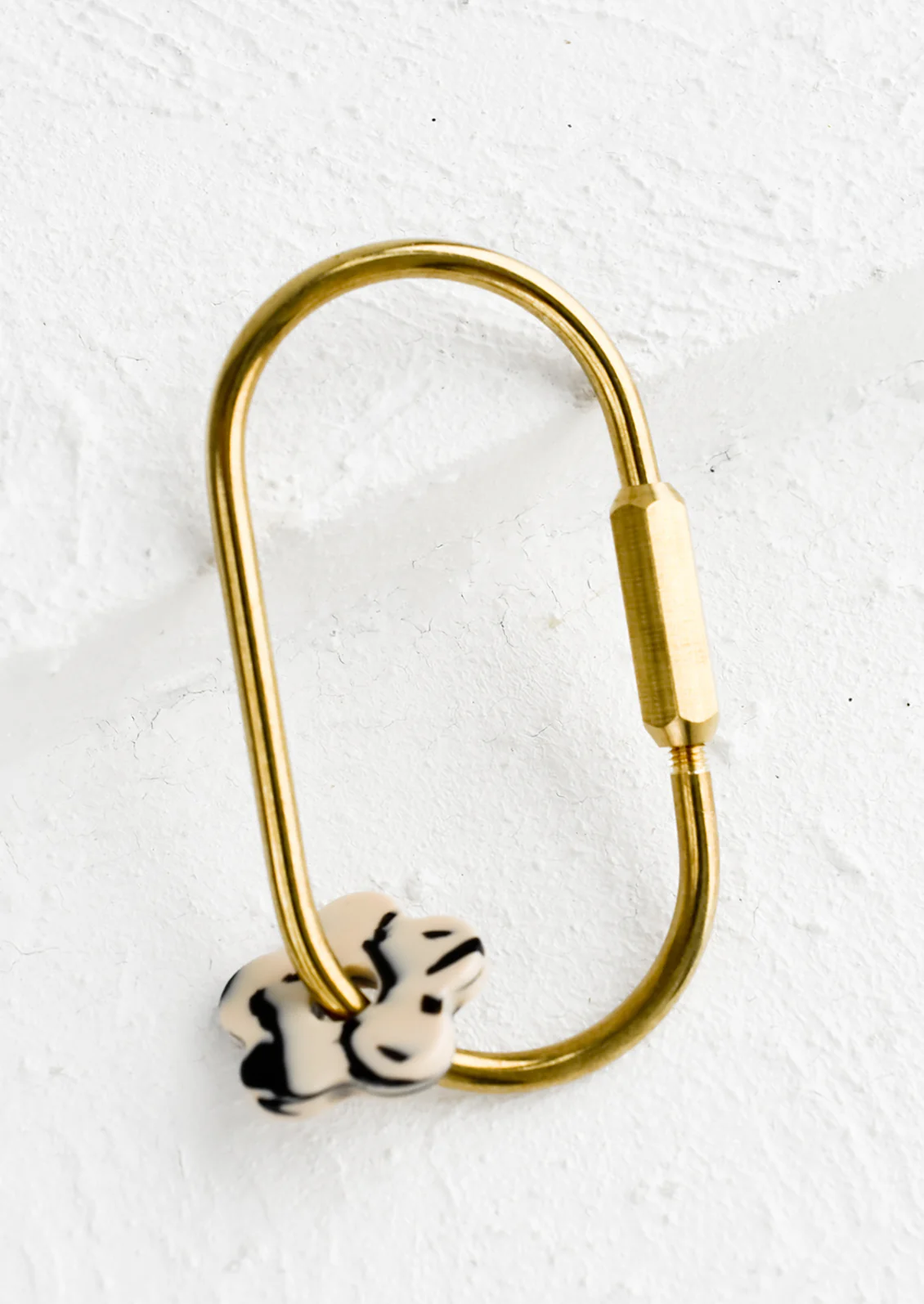 Floral Charm Brass Keychain