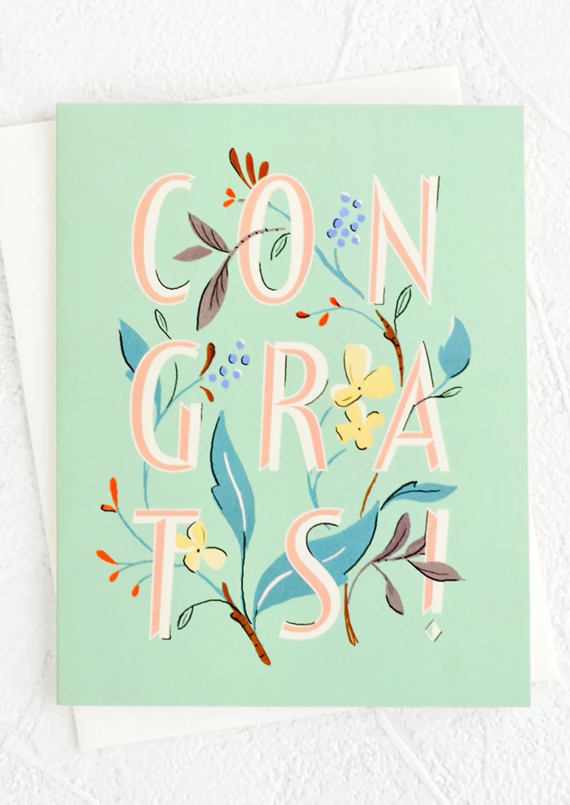 Floral Text Congrats Card