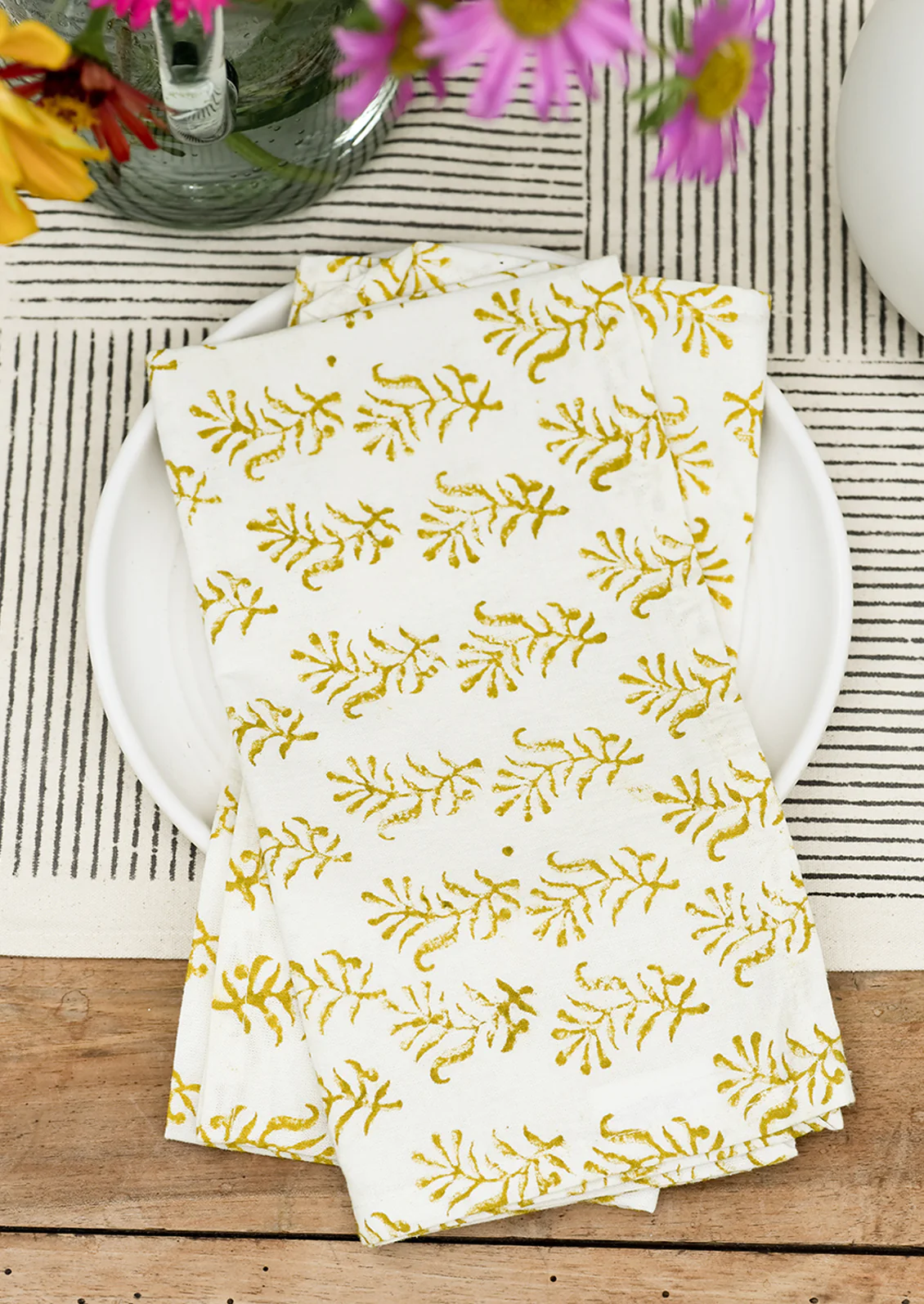Floralis Block Print Napkin Set - Image 2