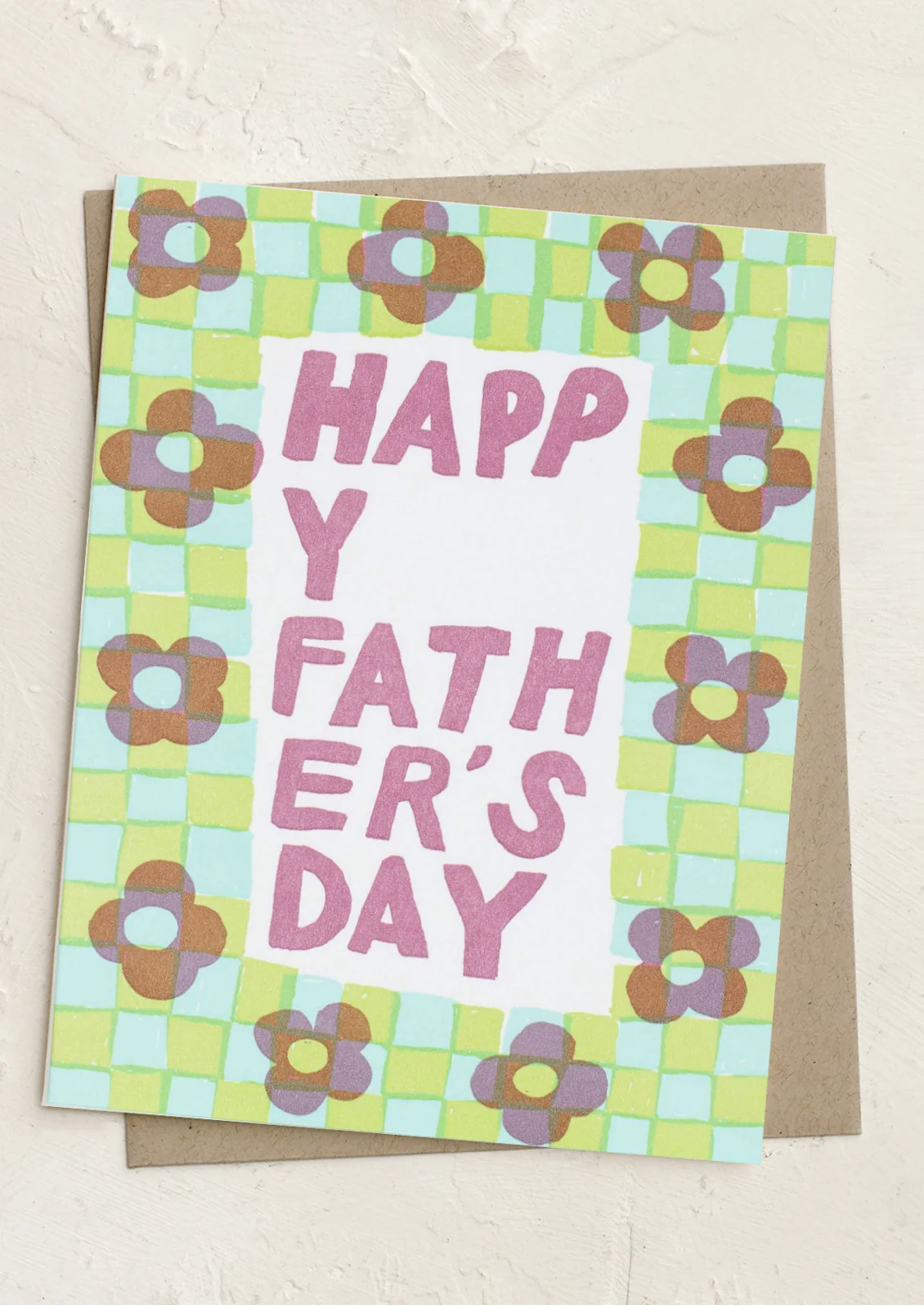 Checkered Flower Father's Day Card