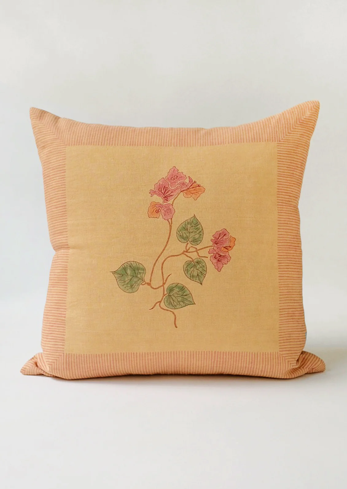 Framed Bougainvillea Linen Pillow - Image 3