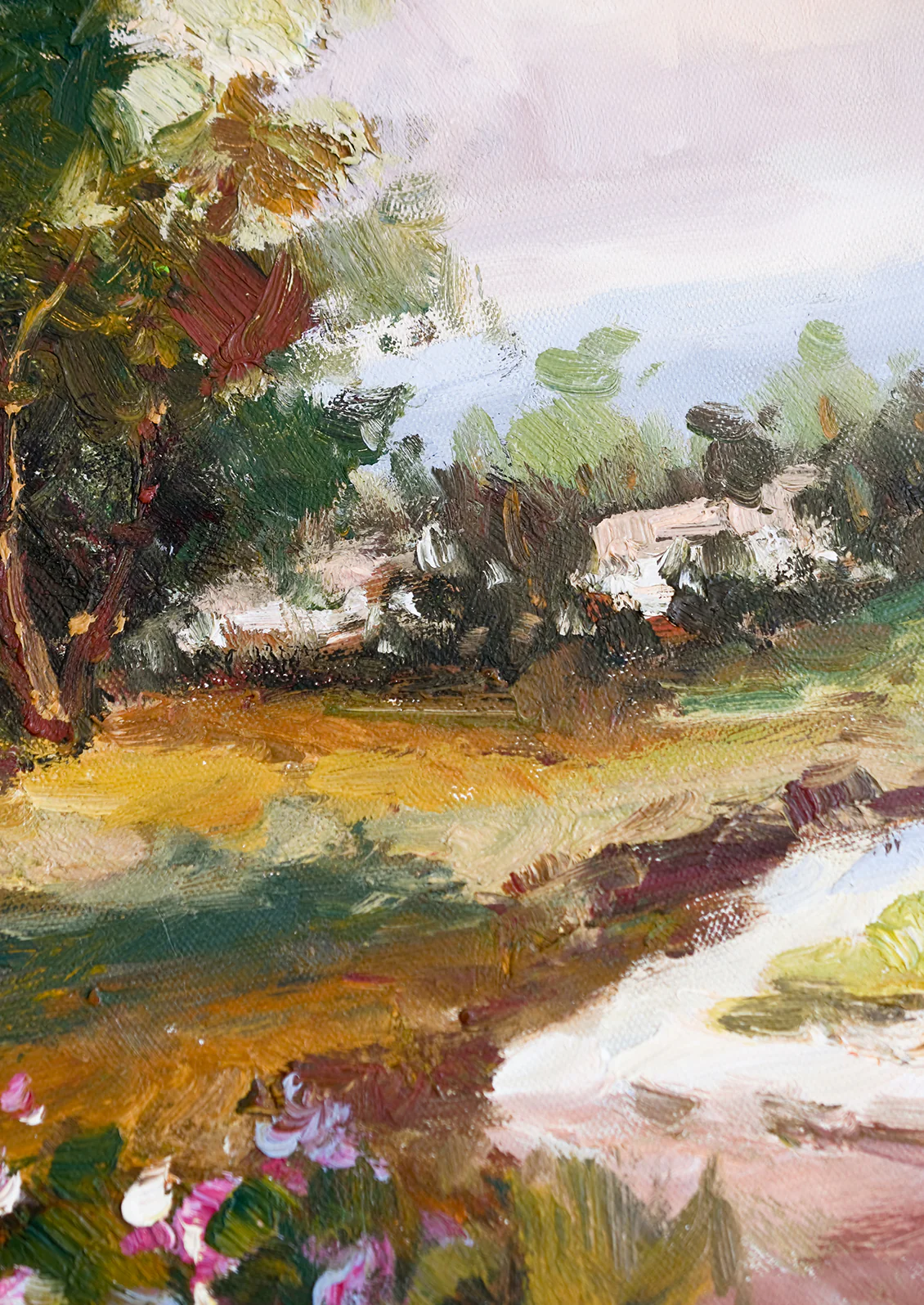 Framed Oil Landscape Painting, Vista - Image 2