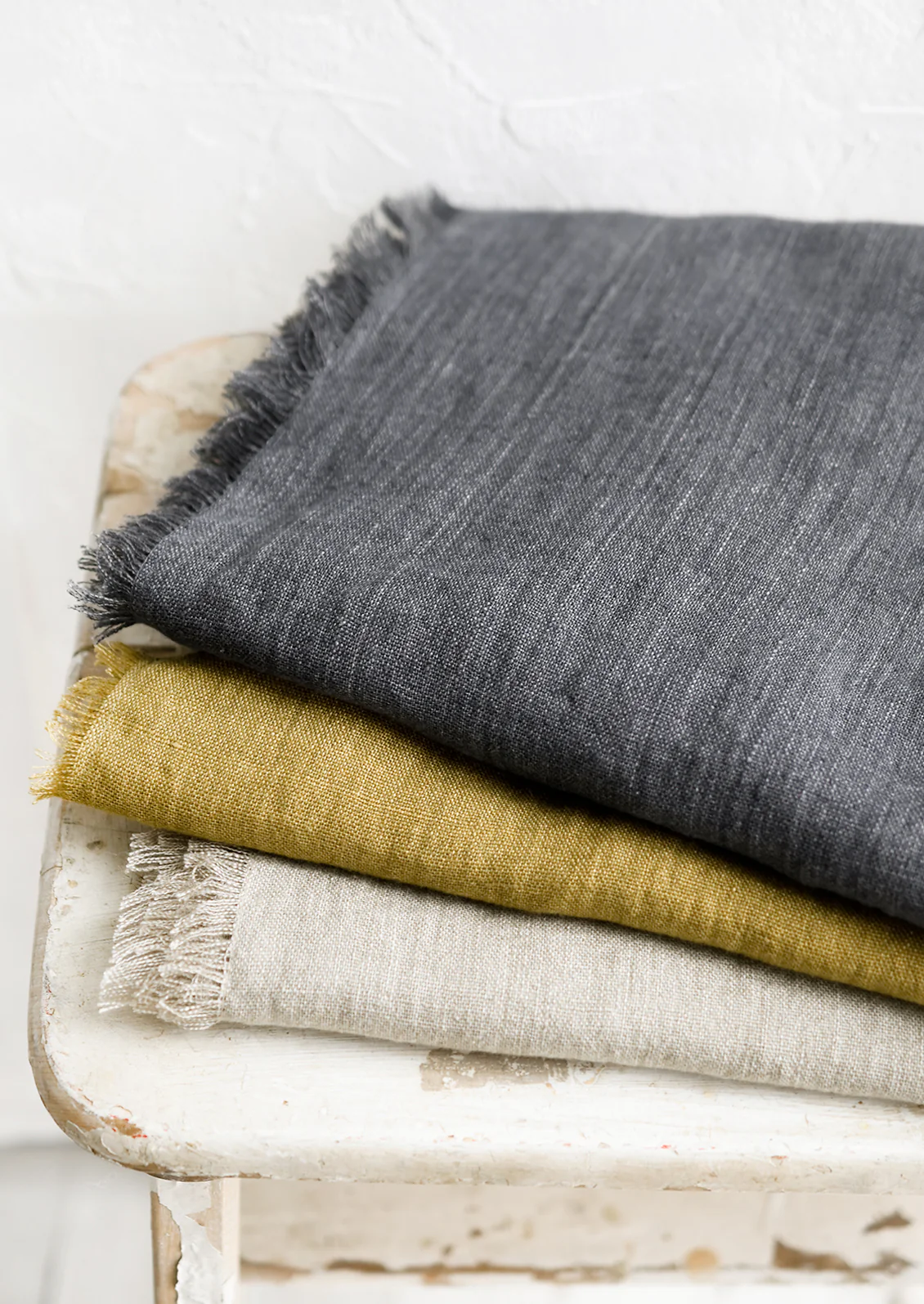 Frayed Edge Linen Table Runner
