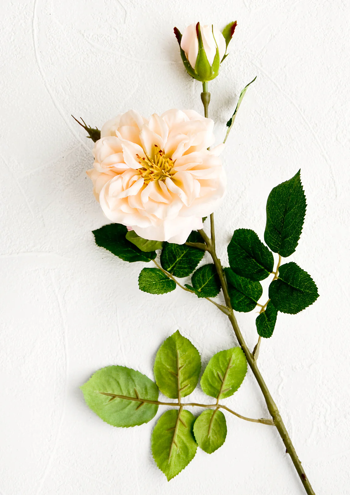 Faux Garden Rose Stem