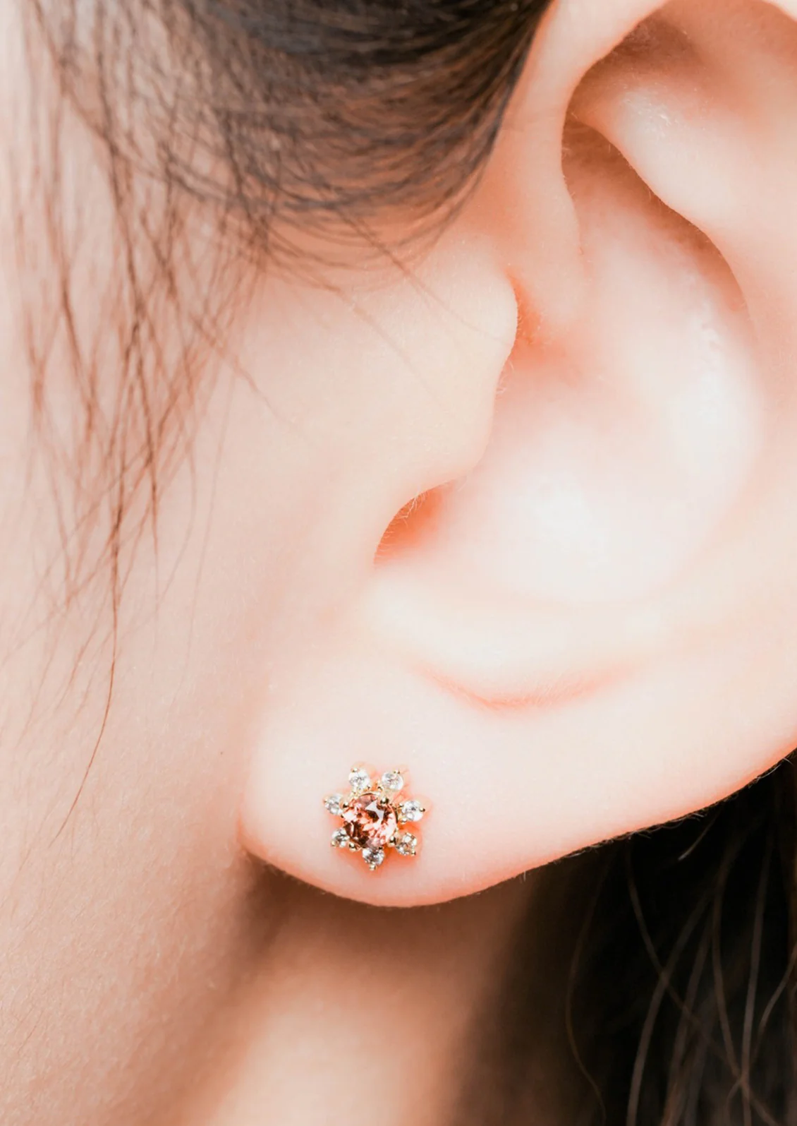 Gemstone Bloom Stud Earrings - Image 3