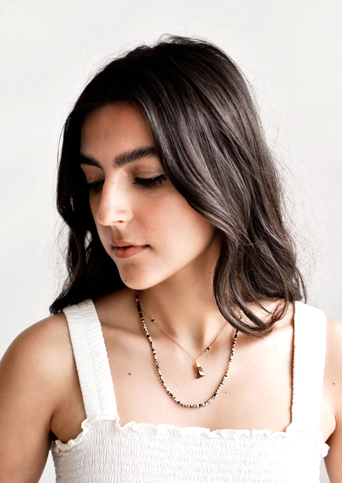 Gemstone Pendulum Layered Necklace - Image 2