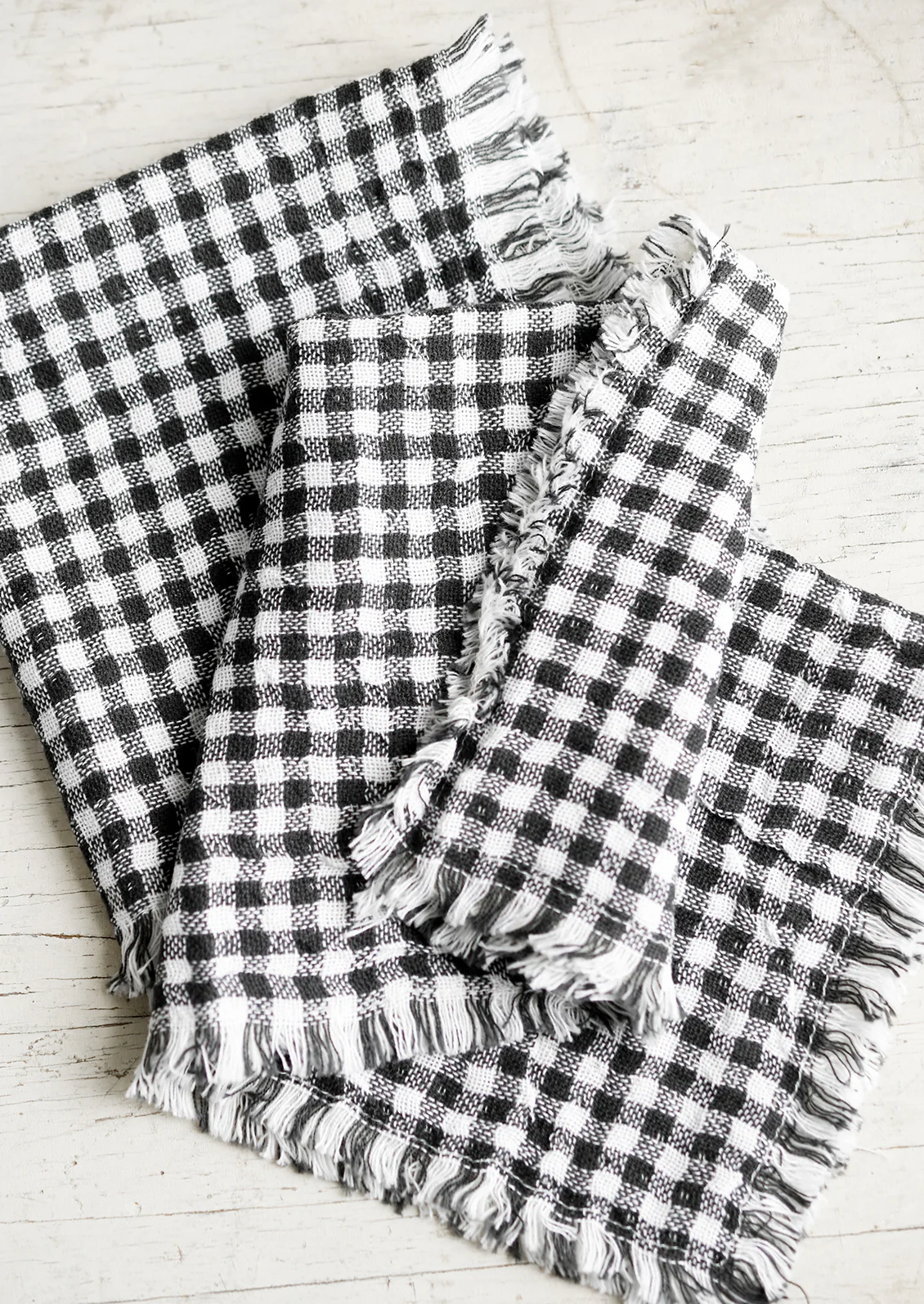Gingham Cotton Cocktail Napkin