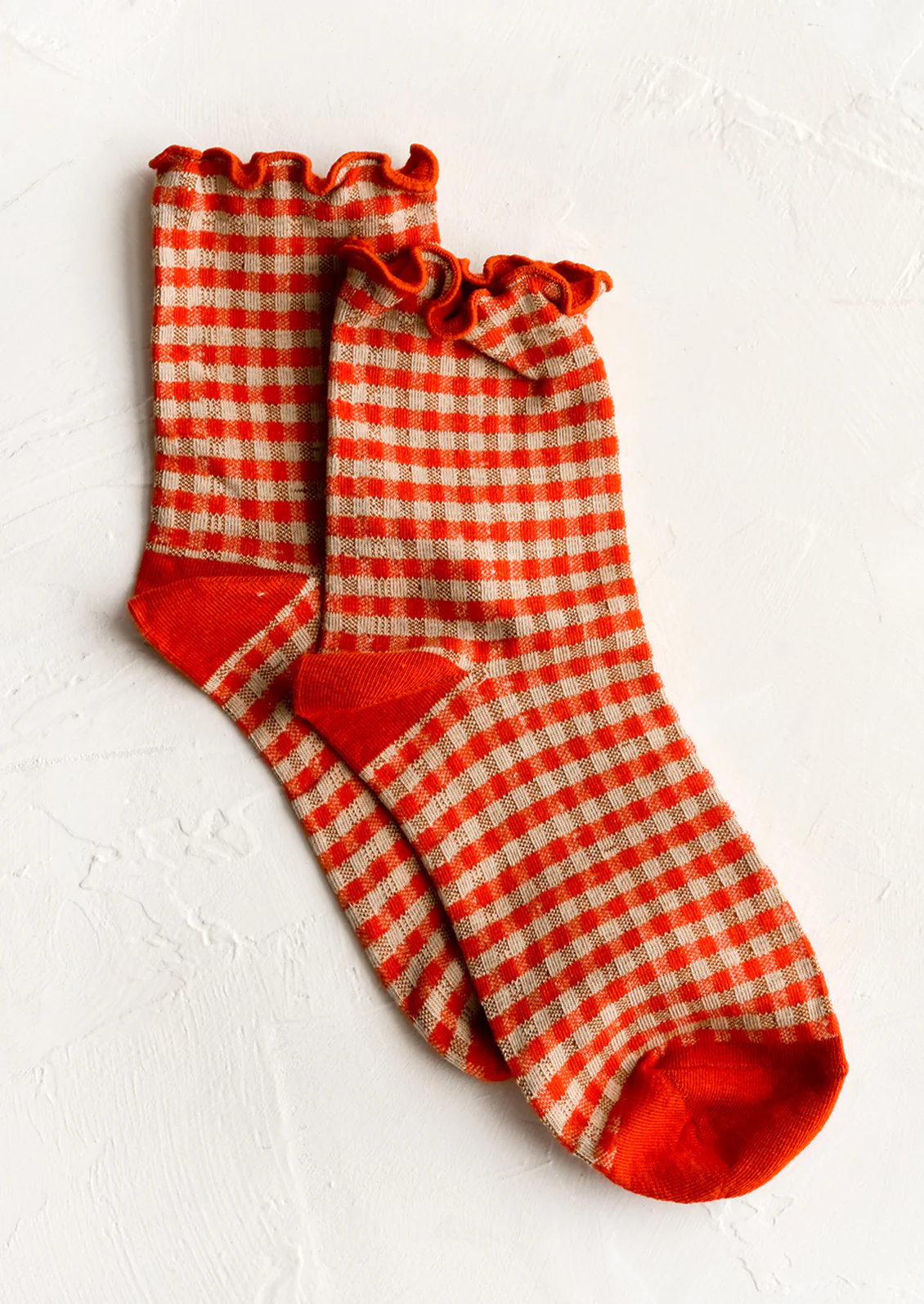 Gingham Ruffle Ankle Socks - Image 5