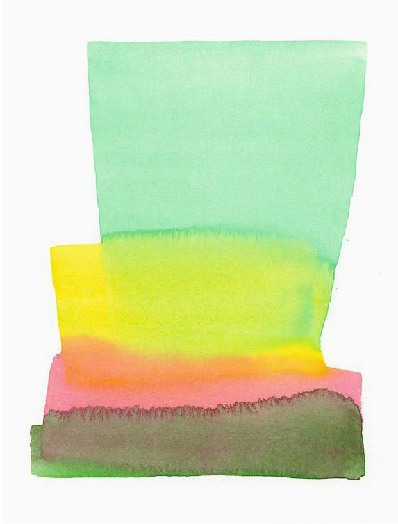 Green, Pink & Gold Print