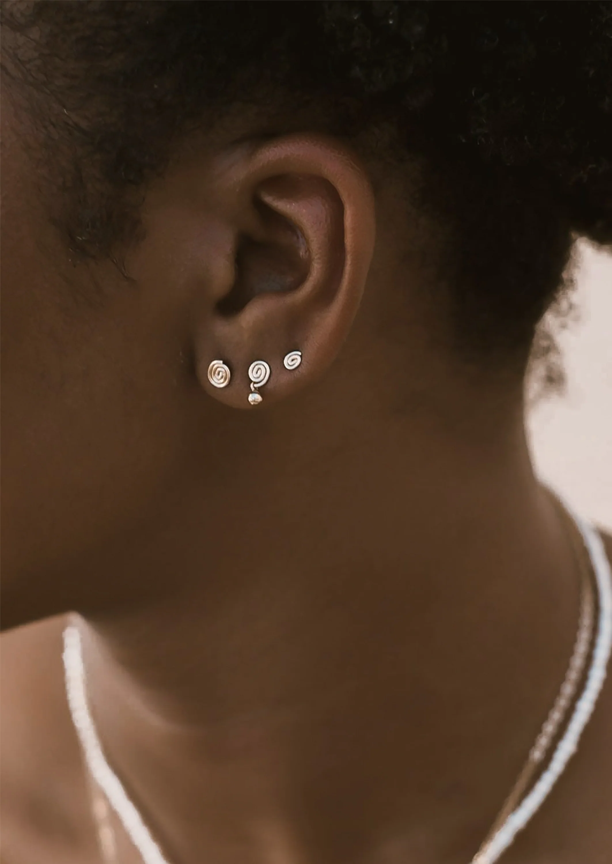 Swirl Form Stud Earrings - Image 2
