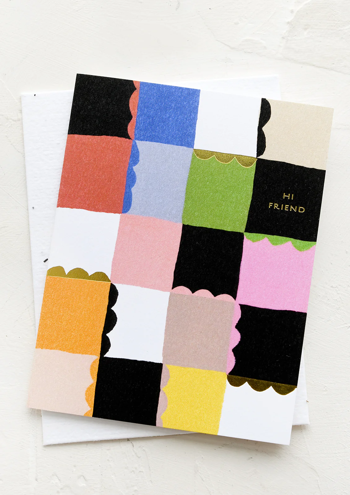 Hi Friend Checkered Card
