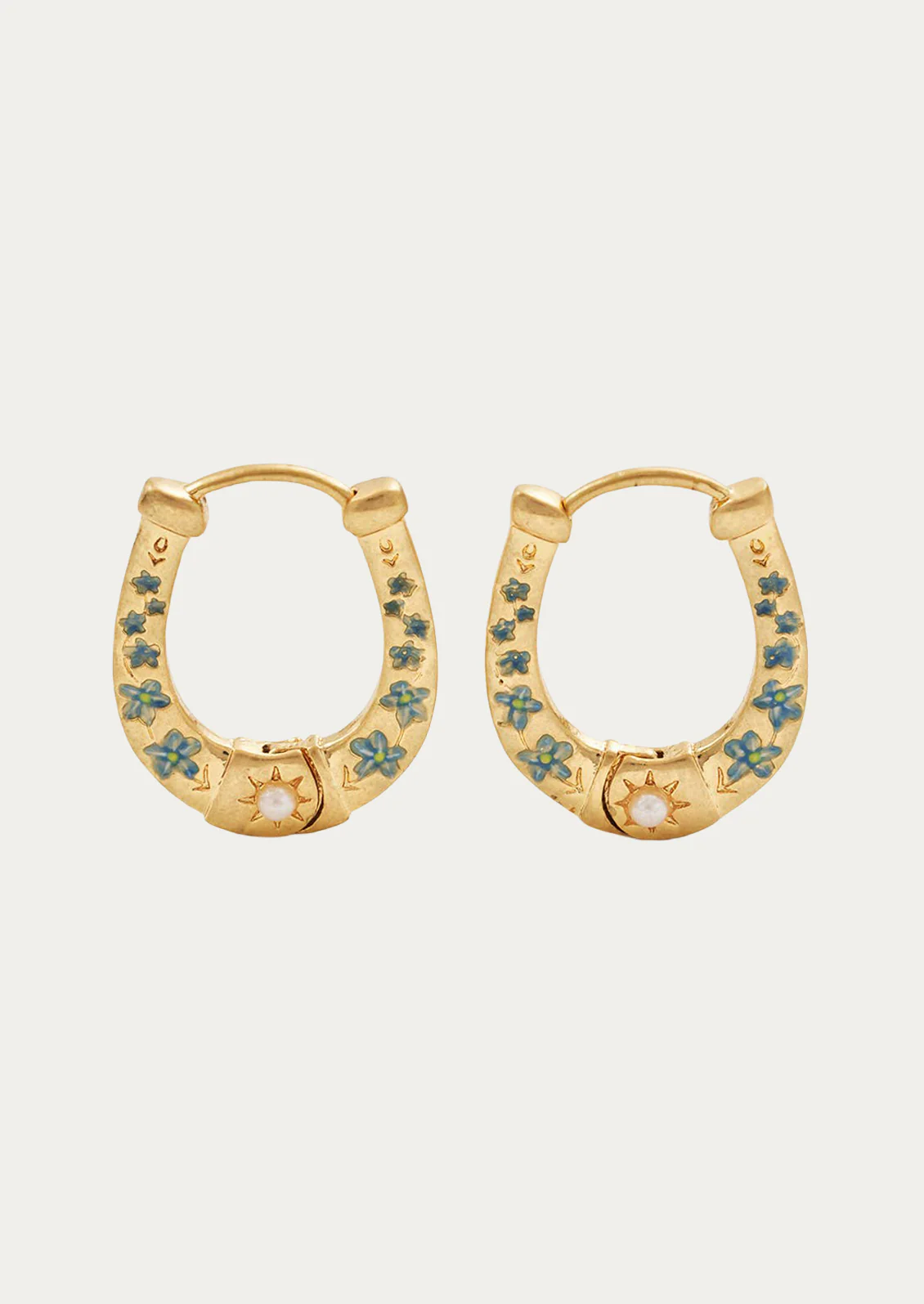 Floral Horseshoe Hoop Earrings