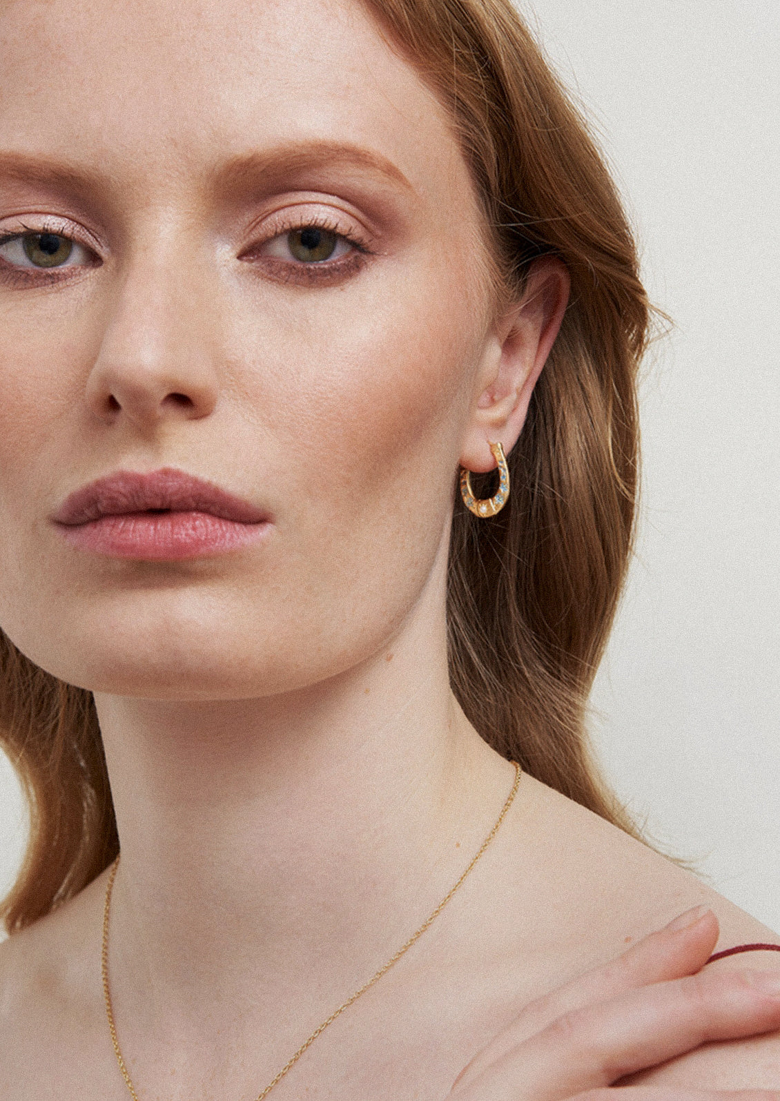 Floral Horseshoe Hoop Earrings - Image 2