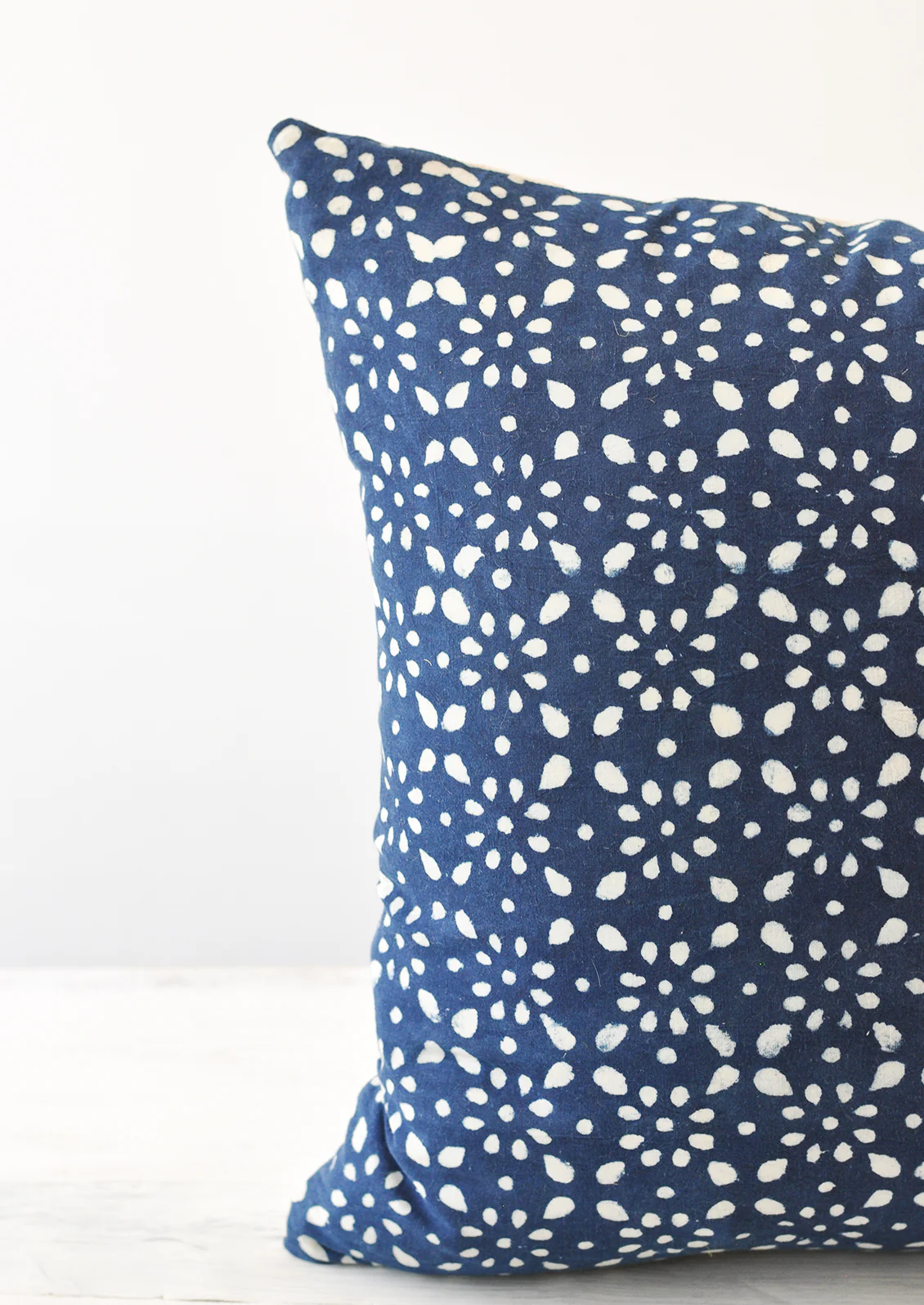 Indigo Flora Block Print Pillow - Image 2