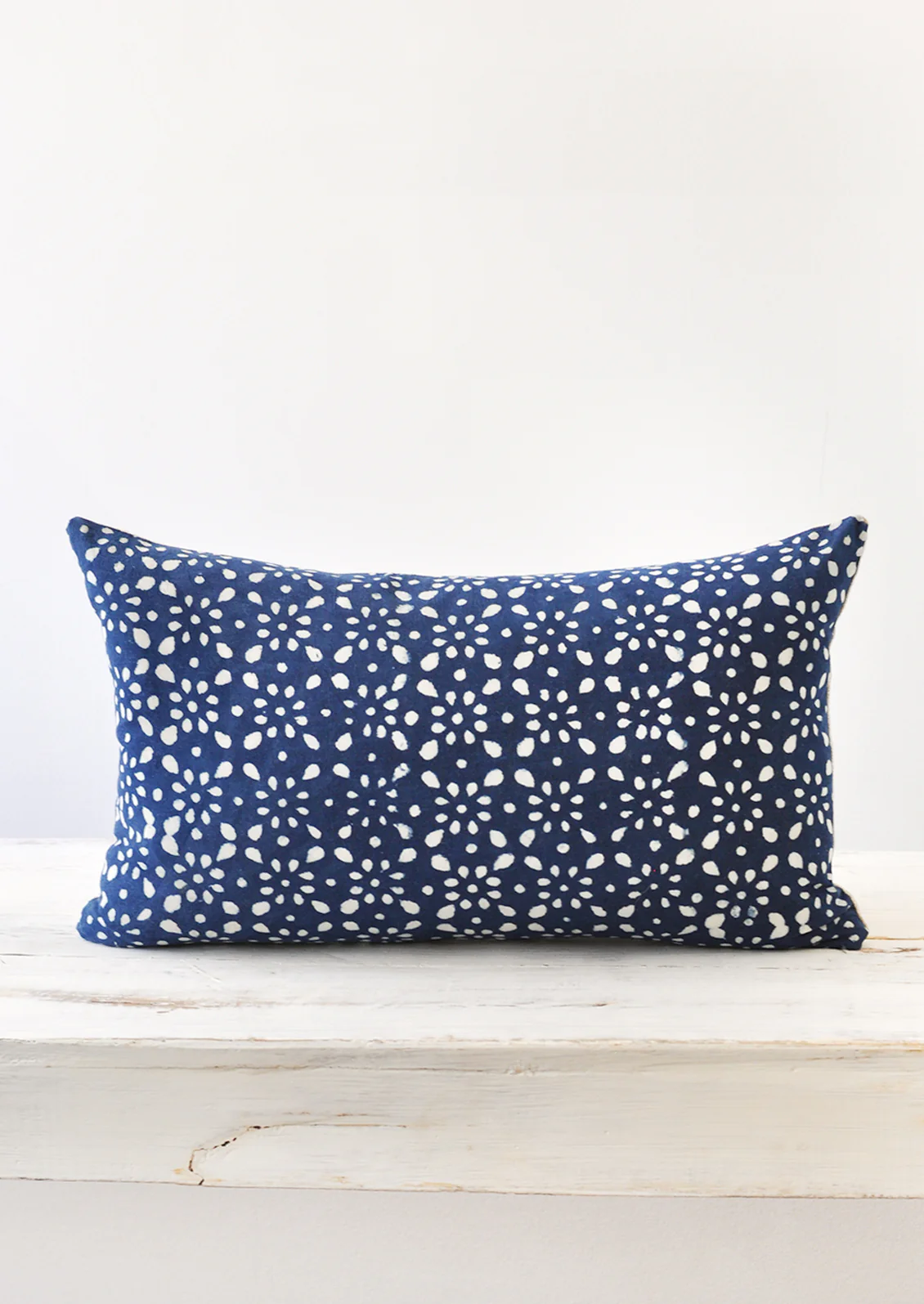 Indigo Flora Block Print Pillow - Image 3