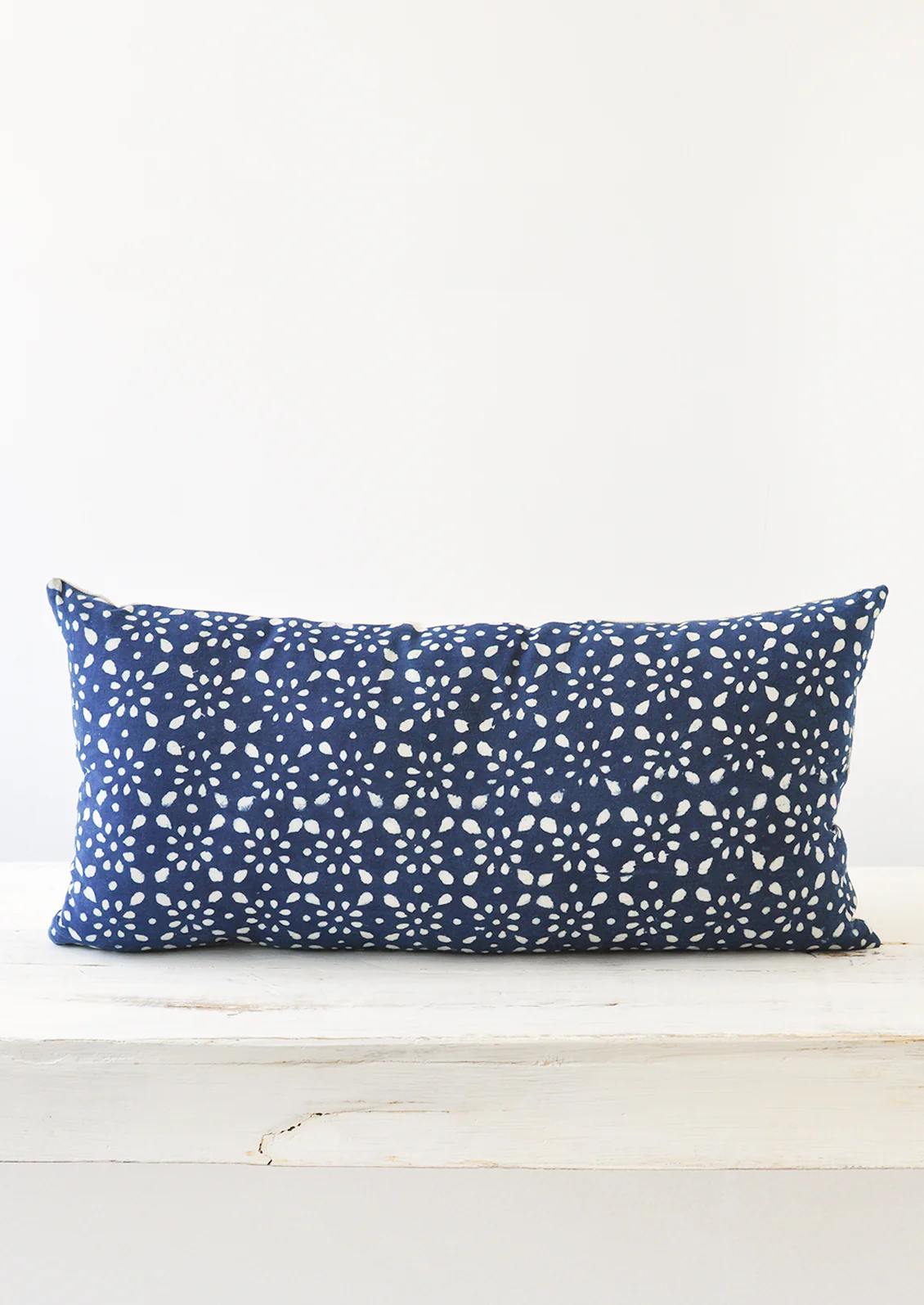 Indigo Flora Block Print Pillow - Image 4