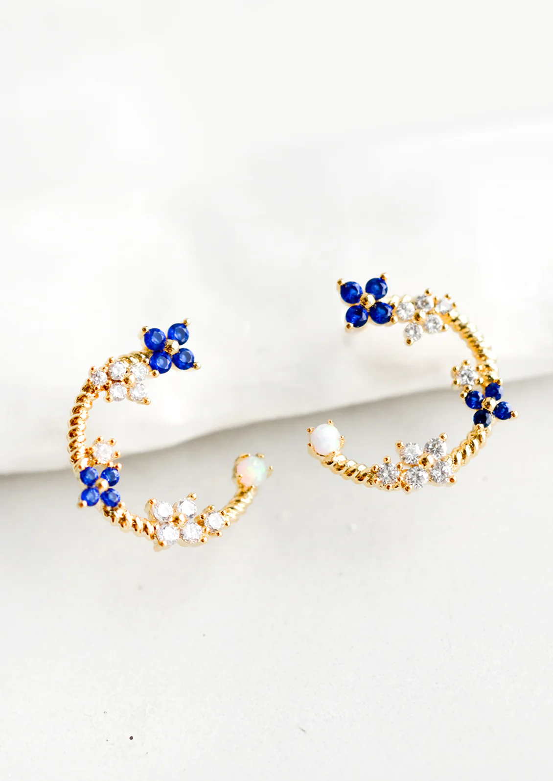 Indigo Floral Earrings