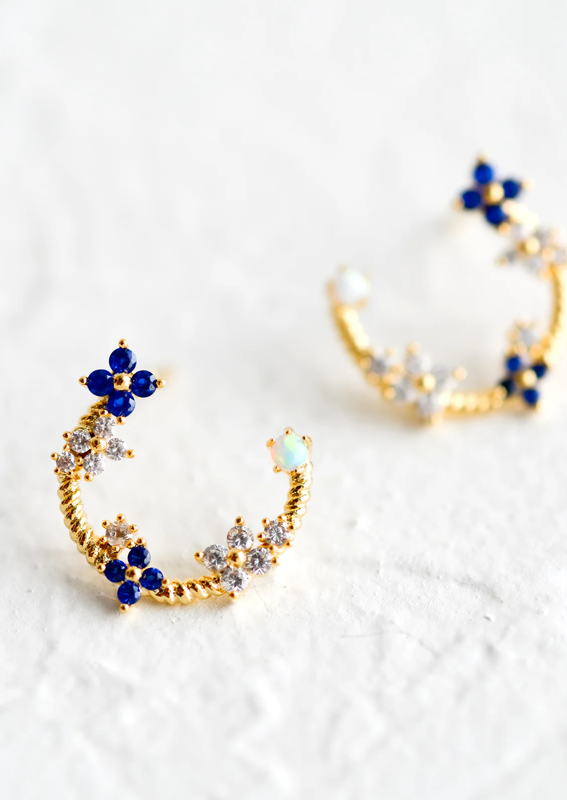 Indigo Floral Earrings - Image 2