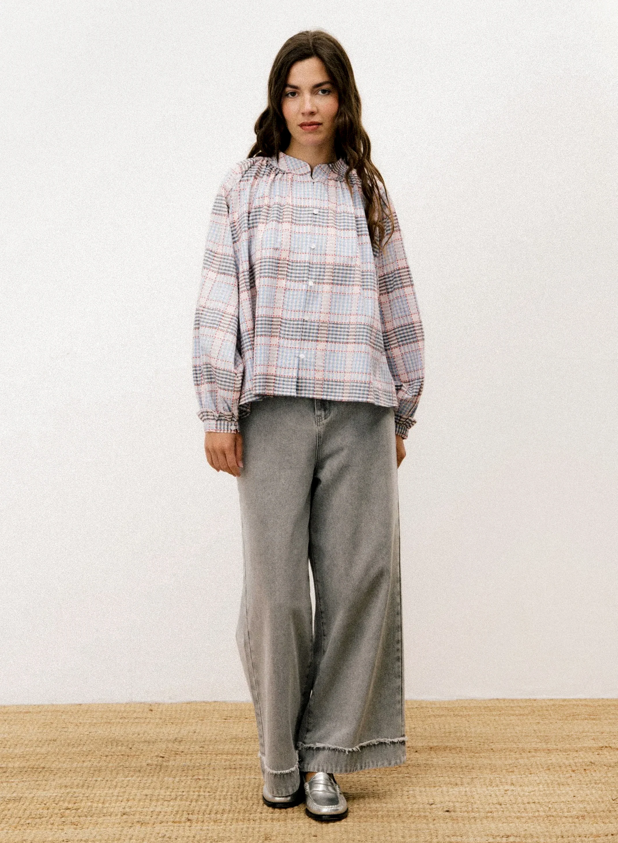 Ingrid Check Blouse - Image 4