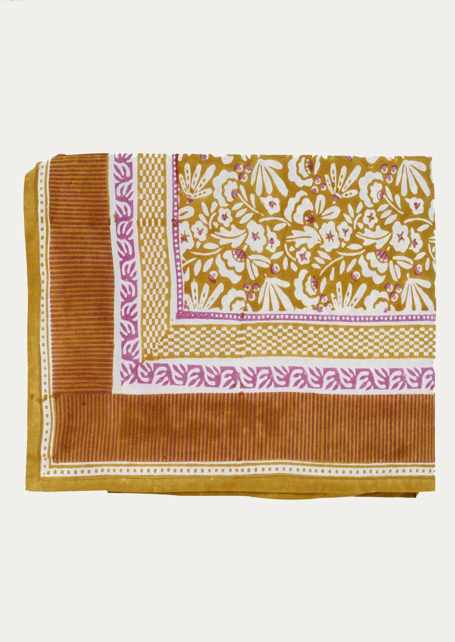 Iris Block Printed Tablecloth
